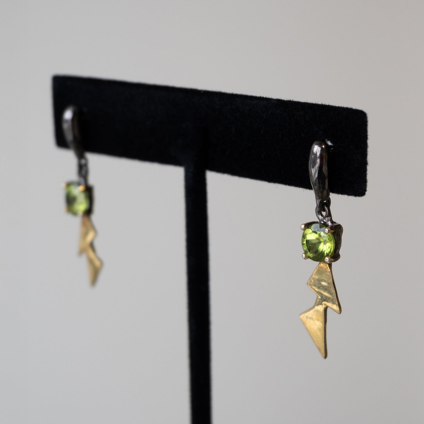 Out Designs, Peridot Bolt Earrings