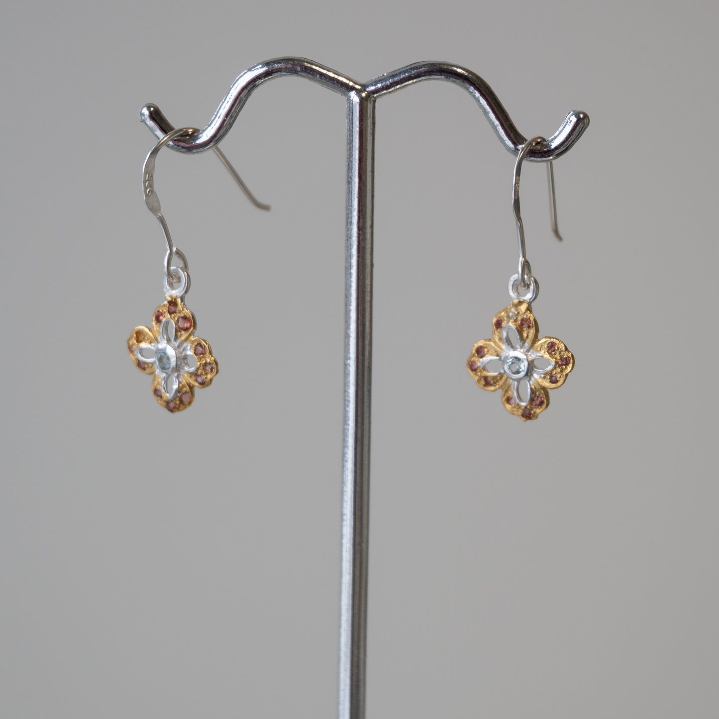 Out Designs, Aquamarine Flower Earrings