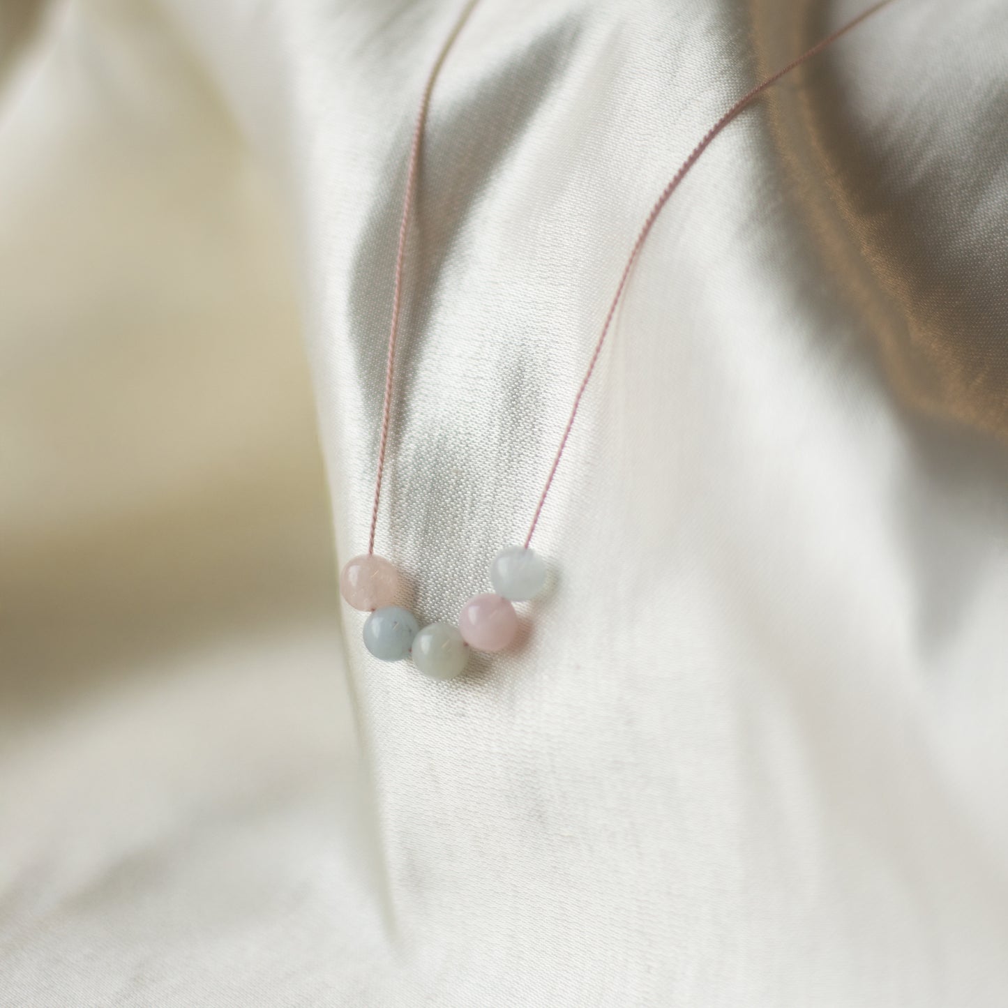 Kathryn Rebecca, Gemstones on Silk Cord Necklace