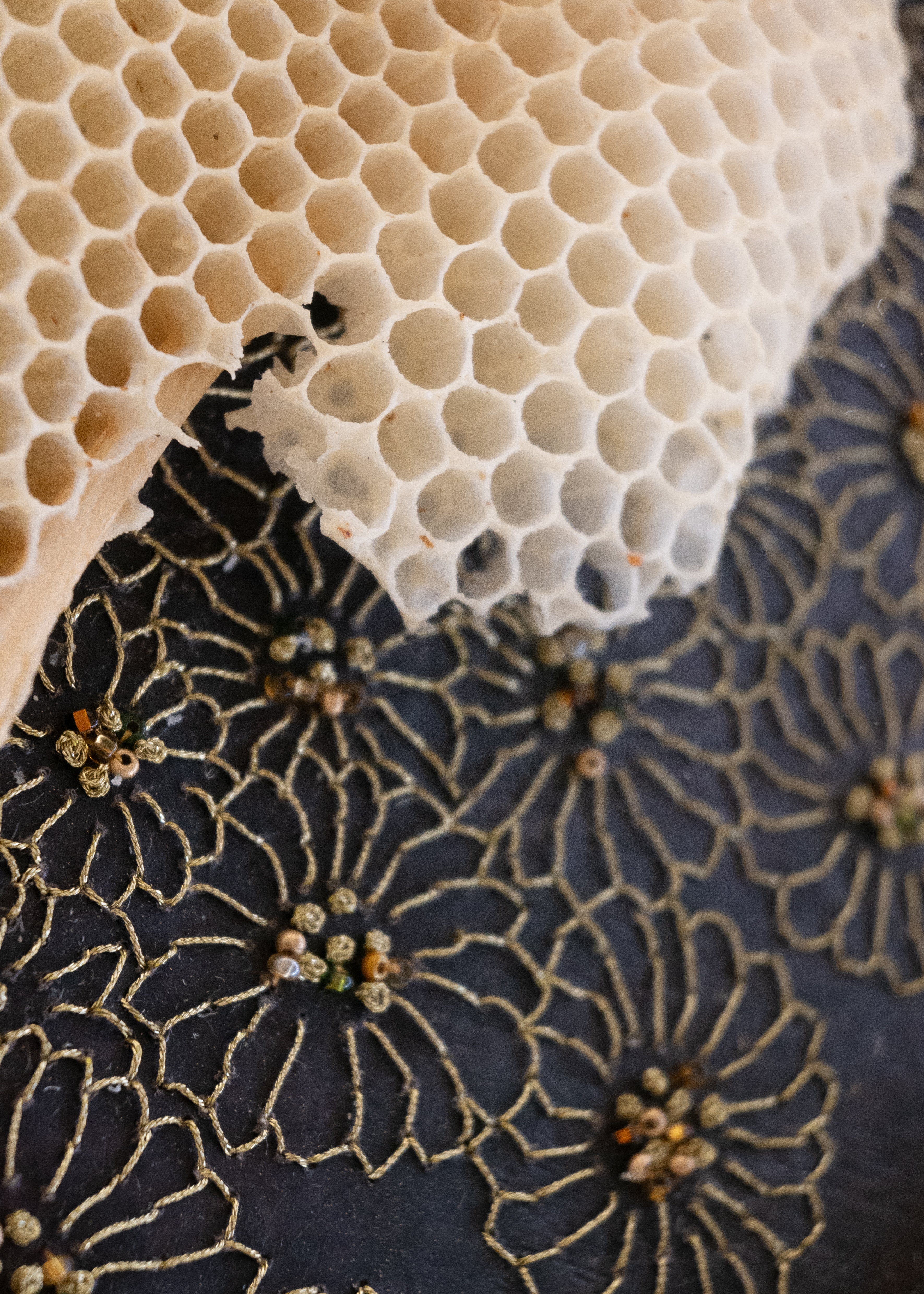 Ava Roth, Gold Flowers, Embroidered-2