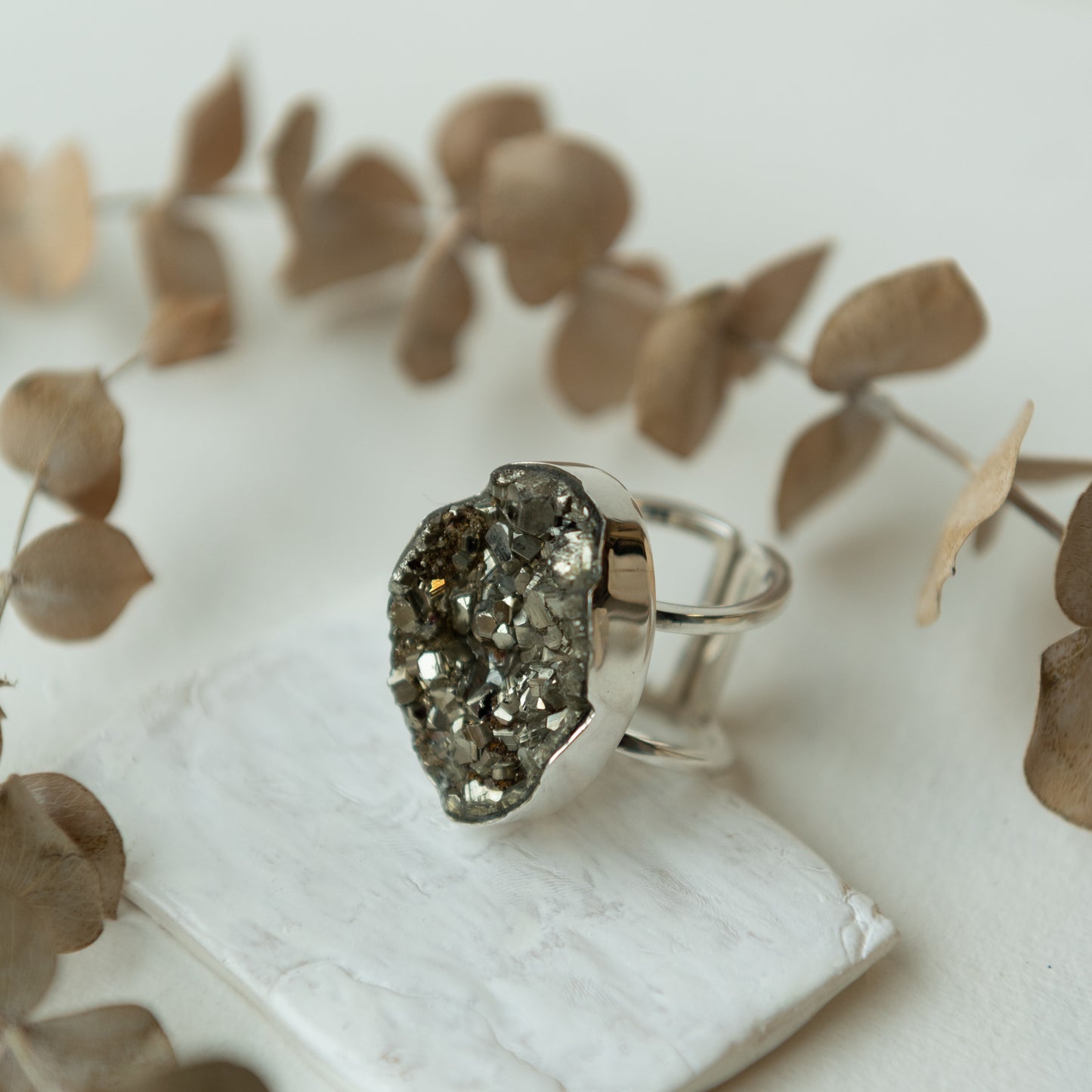 Alexandra Temple, Raw Pyrite Oval Ring