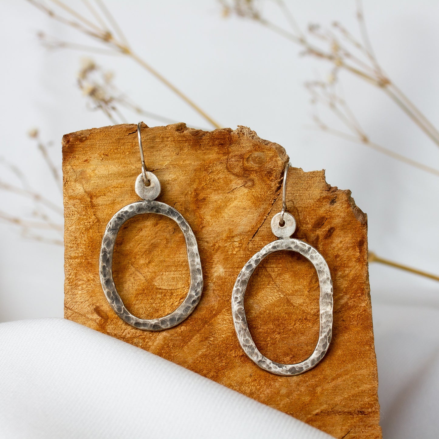 Galili Ellis, Hammered Circle Closed Shape Earrings