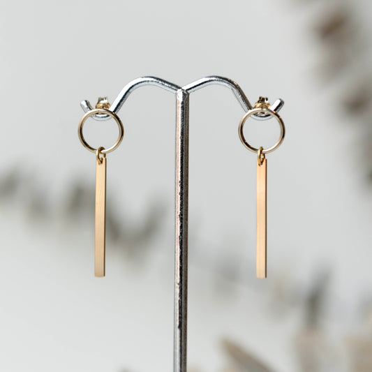 Brenda Wong, Gold Flat Bar Earrings