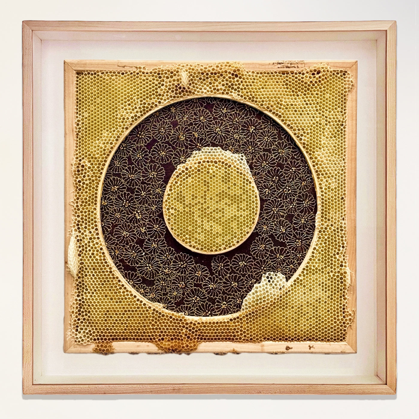 Ava Roth, Gold Flowers, Embroidered