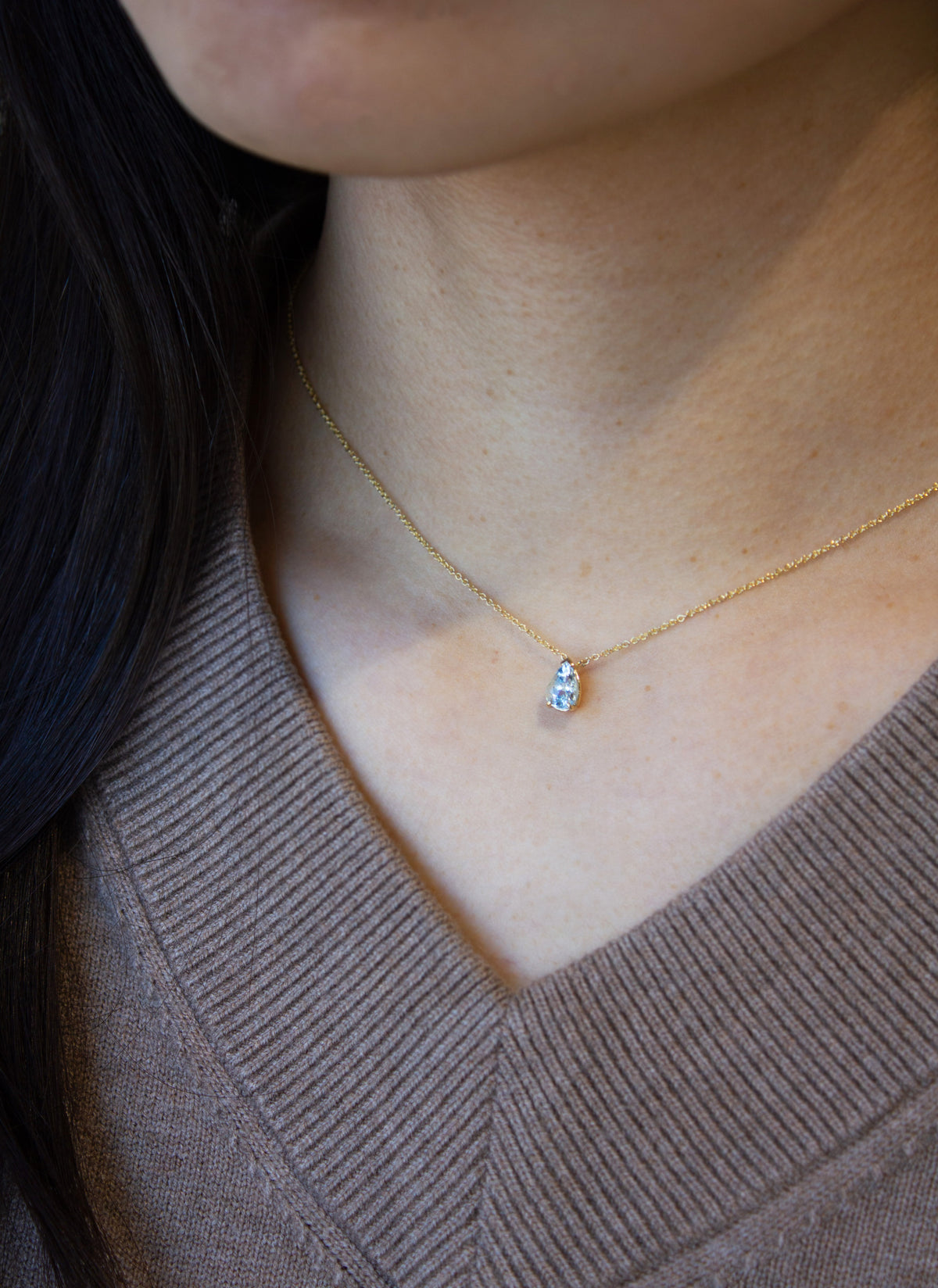 Kathryn Rebecca, Gold Aquamarine Necklace-2