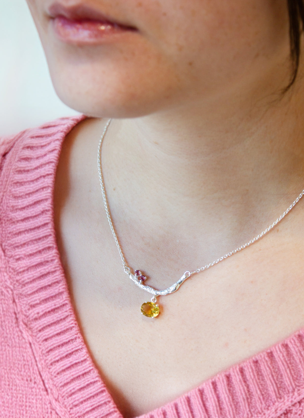 Out Designs, Hanging Citrine Necklace-2