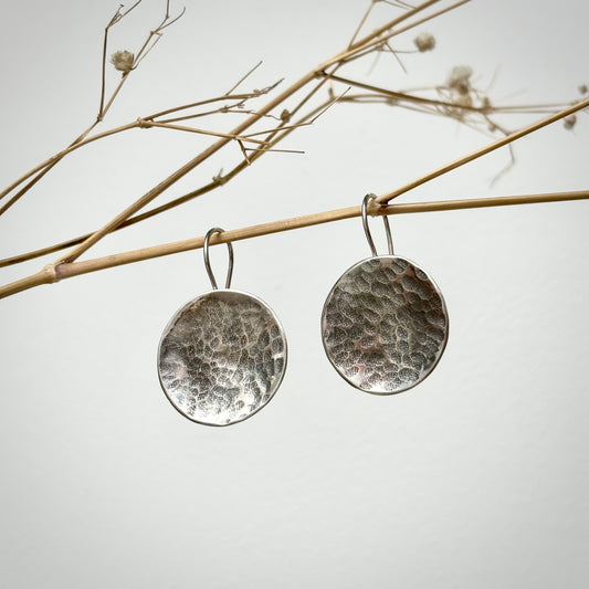 Galili Ellis, Hammered Silver Circle Earrings