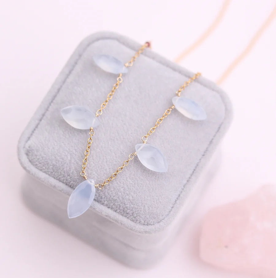 Kathryn Rebecca, Chalcedony Stones Alone Necklace