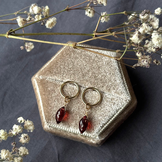 Brenda Wong, Gold Circle Stud Gemstone Earrings