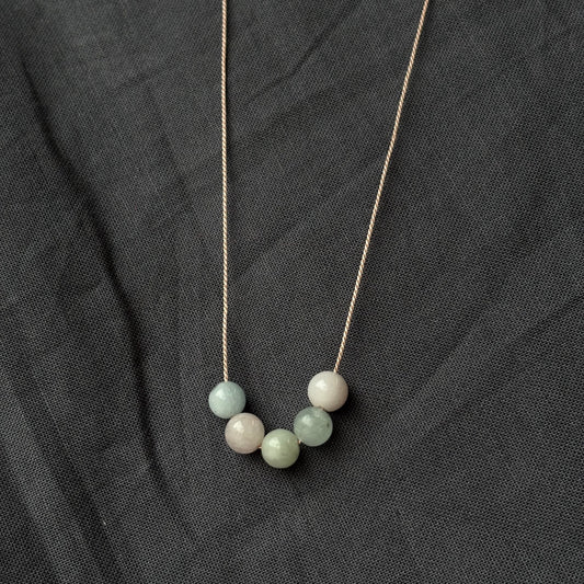 Kathryn Rebecca, Gemstones on Silk Cord Necklace