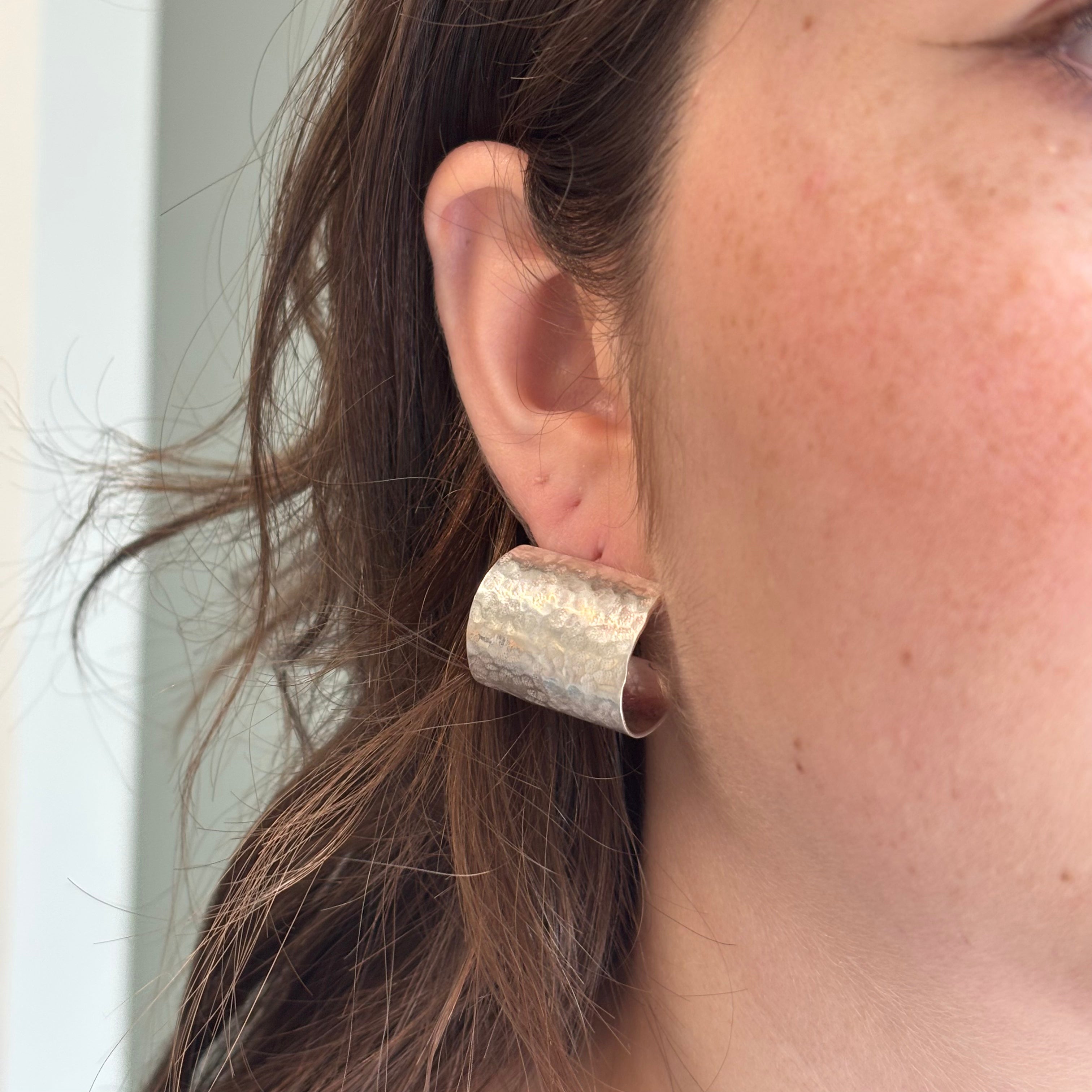 Galili Ellis, Chunky Wide Sterling Silver Hoops