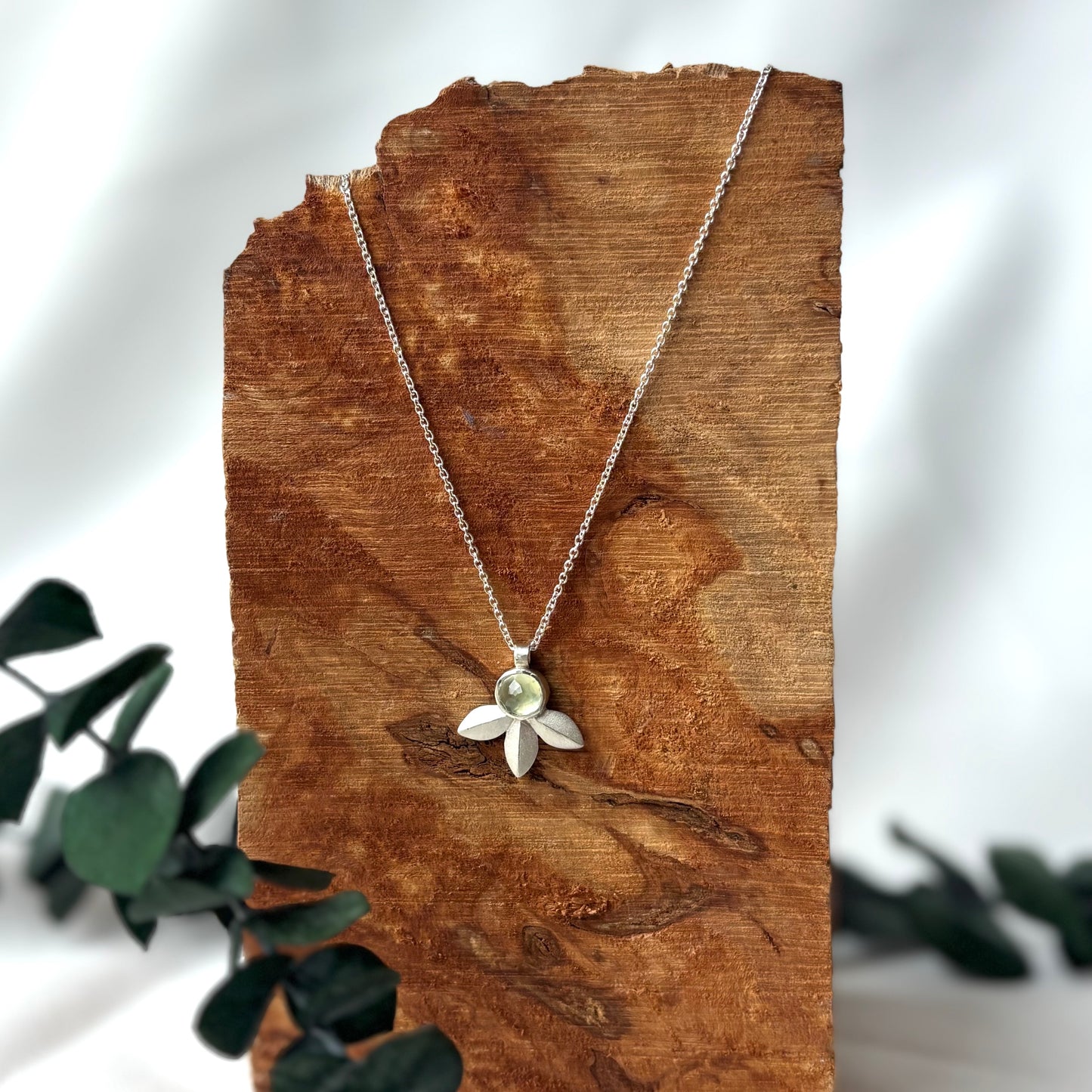 Andrea Mueller, Tri-leaf Necklace with Gems