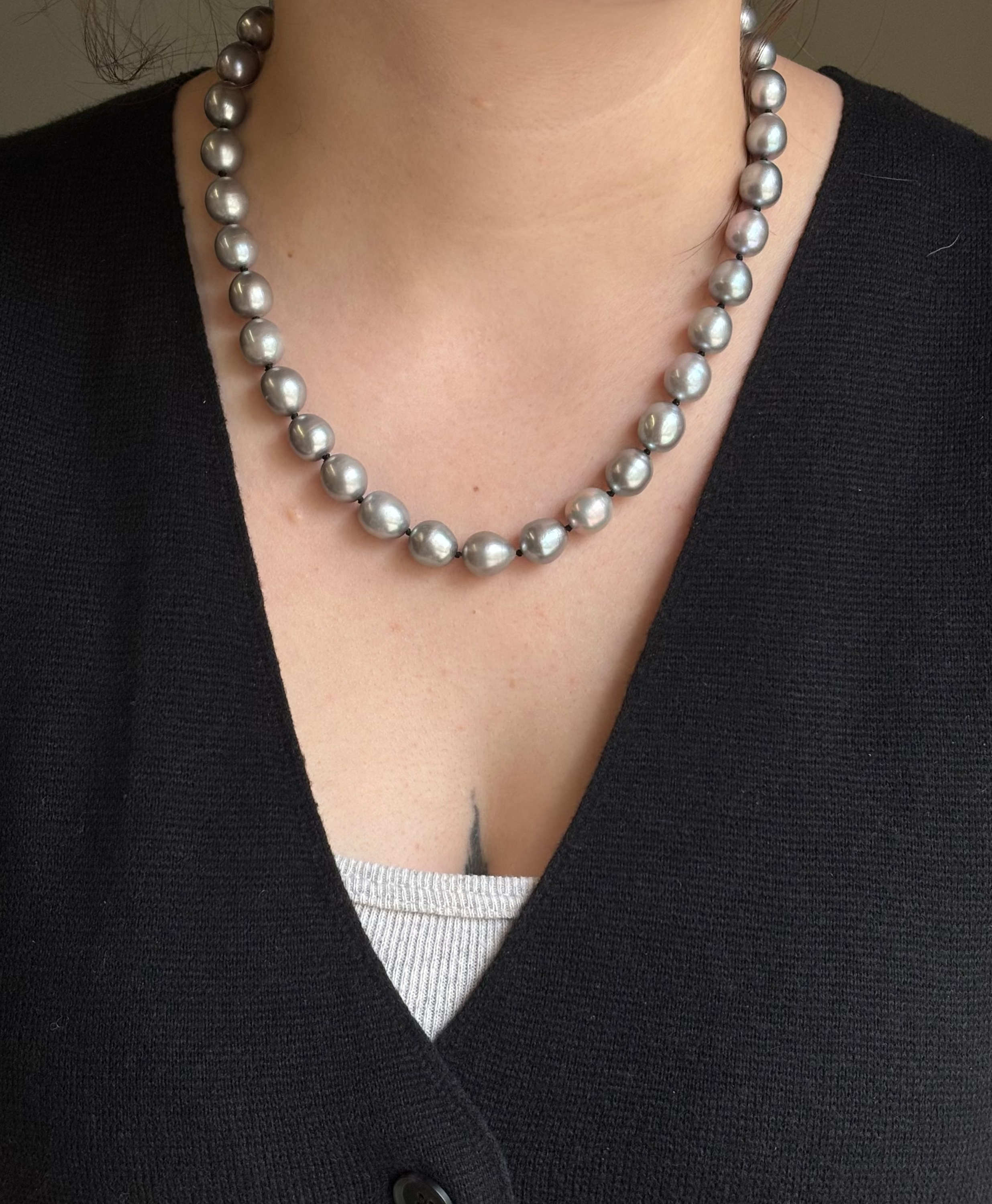 Andrea Mueller, Grey Pearl Necklace-3