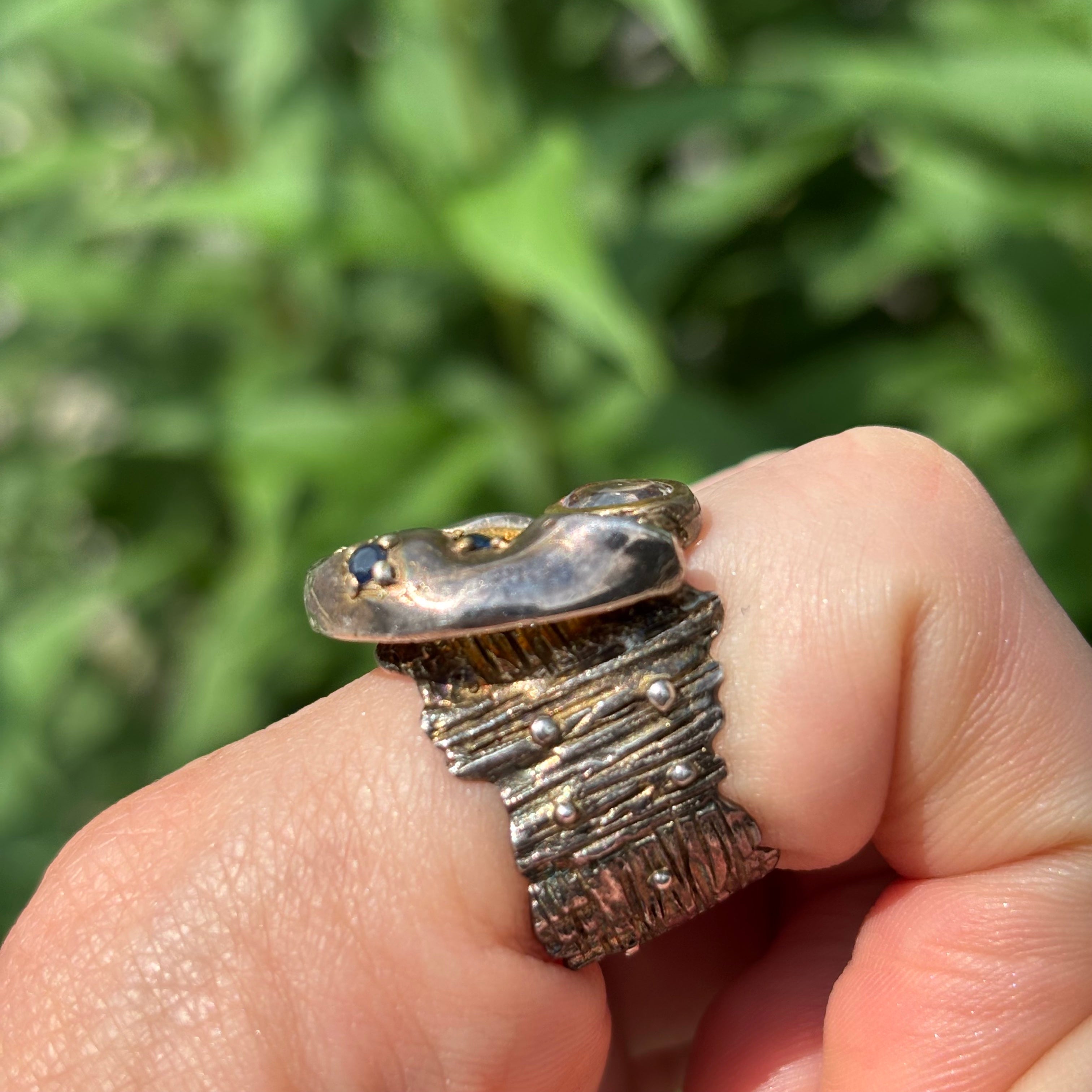 Out Designs, Driftwood and Gemstone Ring-3