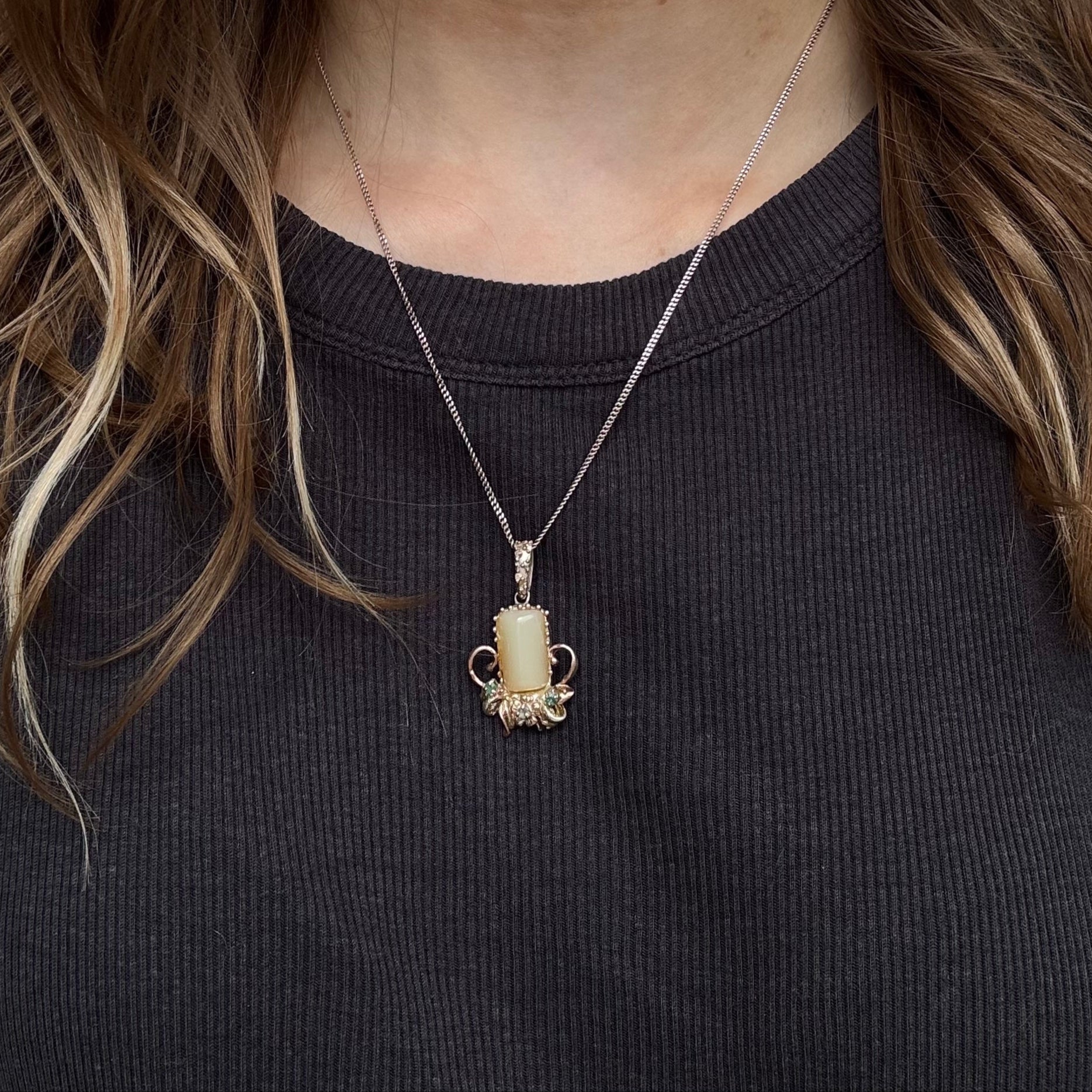 Out Designs, Antique Honey Opal Necklace-3