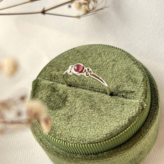 Out Designs, Pink Sapphire Silver Ball Ring