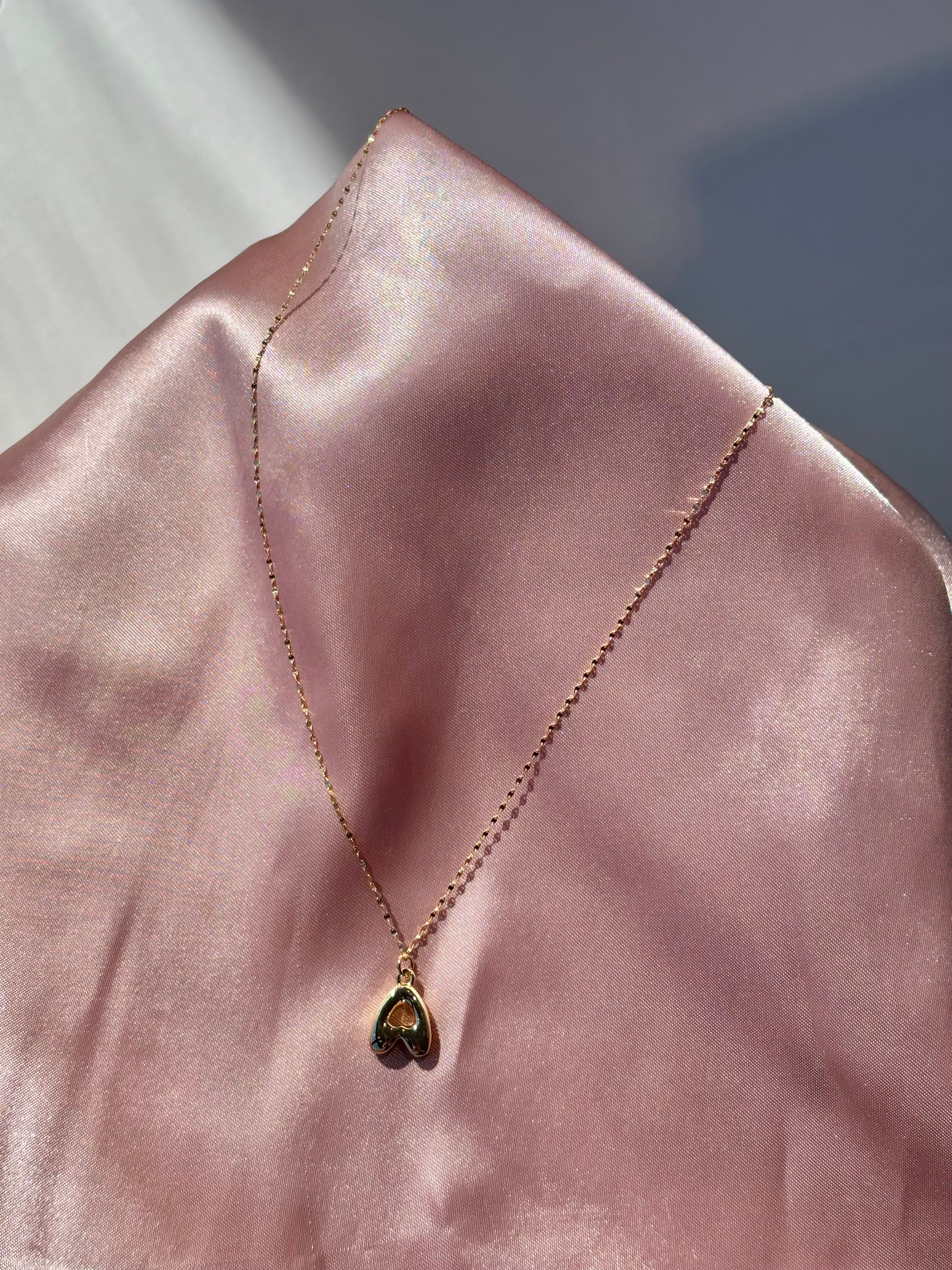Hailey Jane, Super Puff 'A' Gold Necklace-4