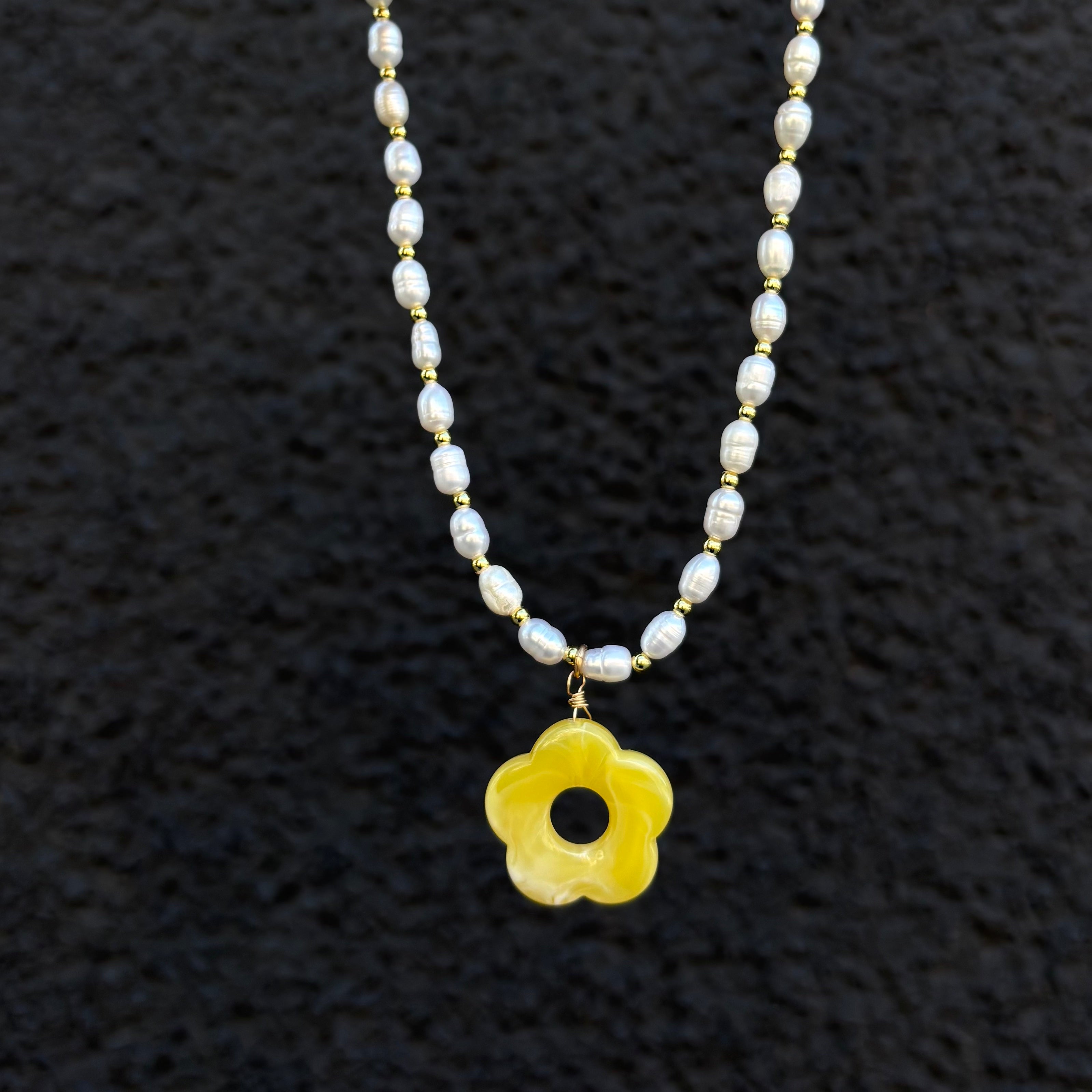 Hailey Jane, Yellow Fiorella Necklace-5