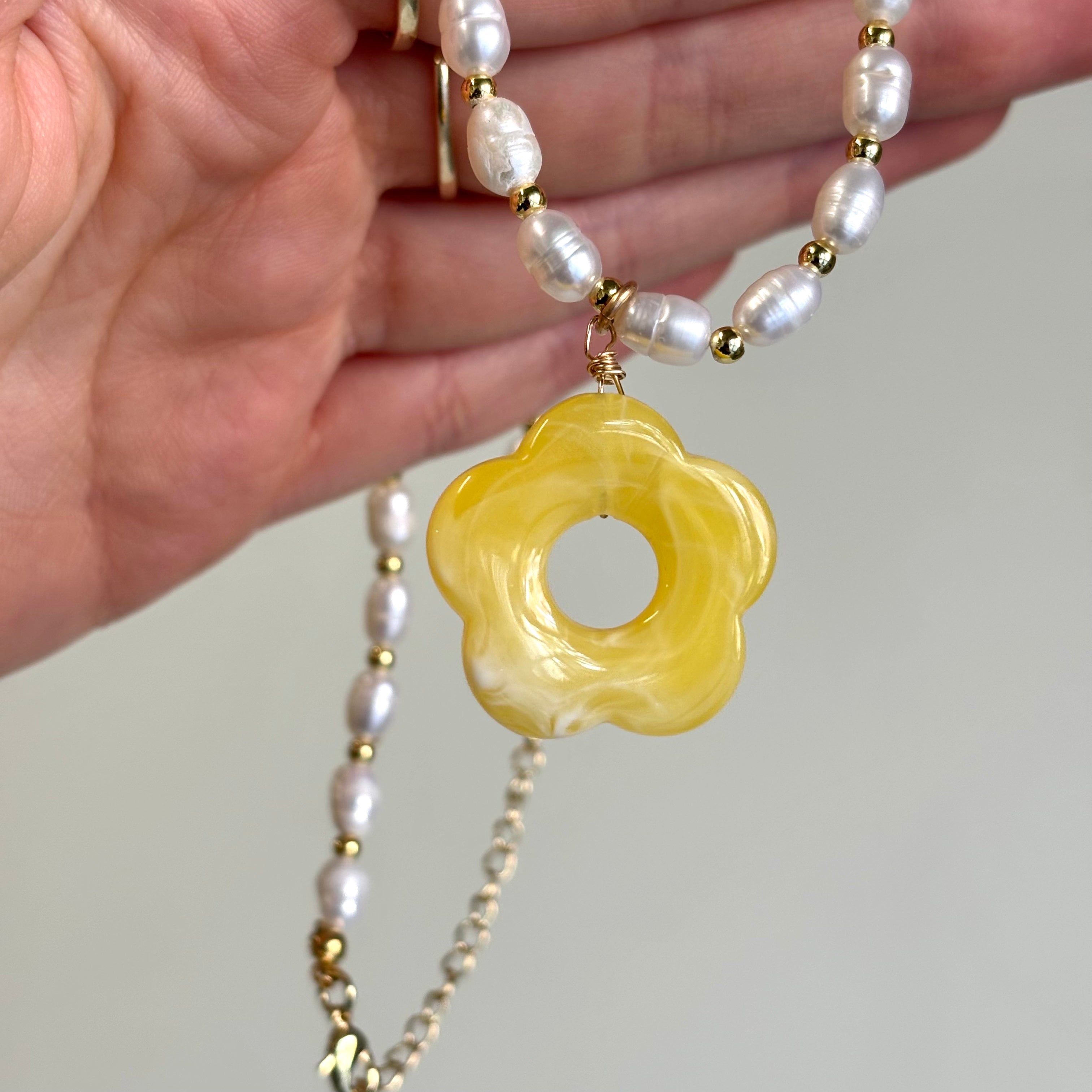 Hailey Jane, Yellow Fiorella Necklace-3