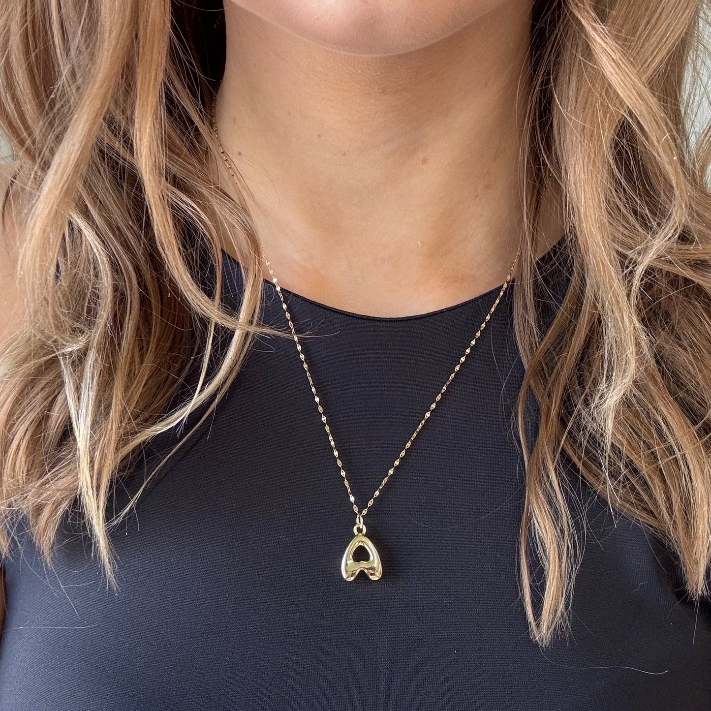 Hailey Jane, Super Puff 'A' Gold Necklace