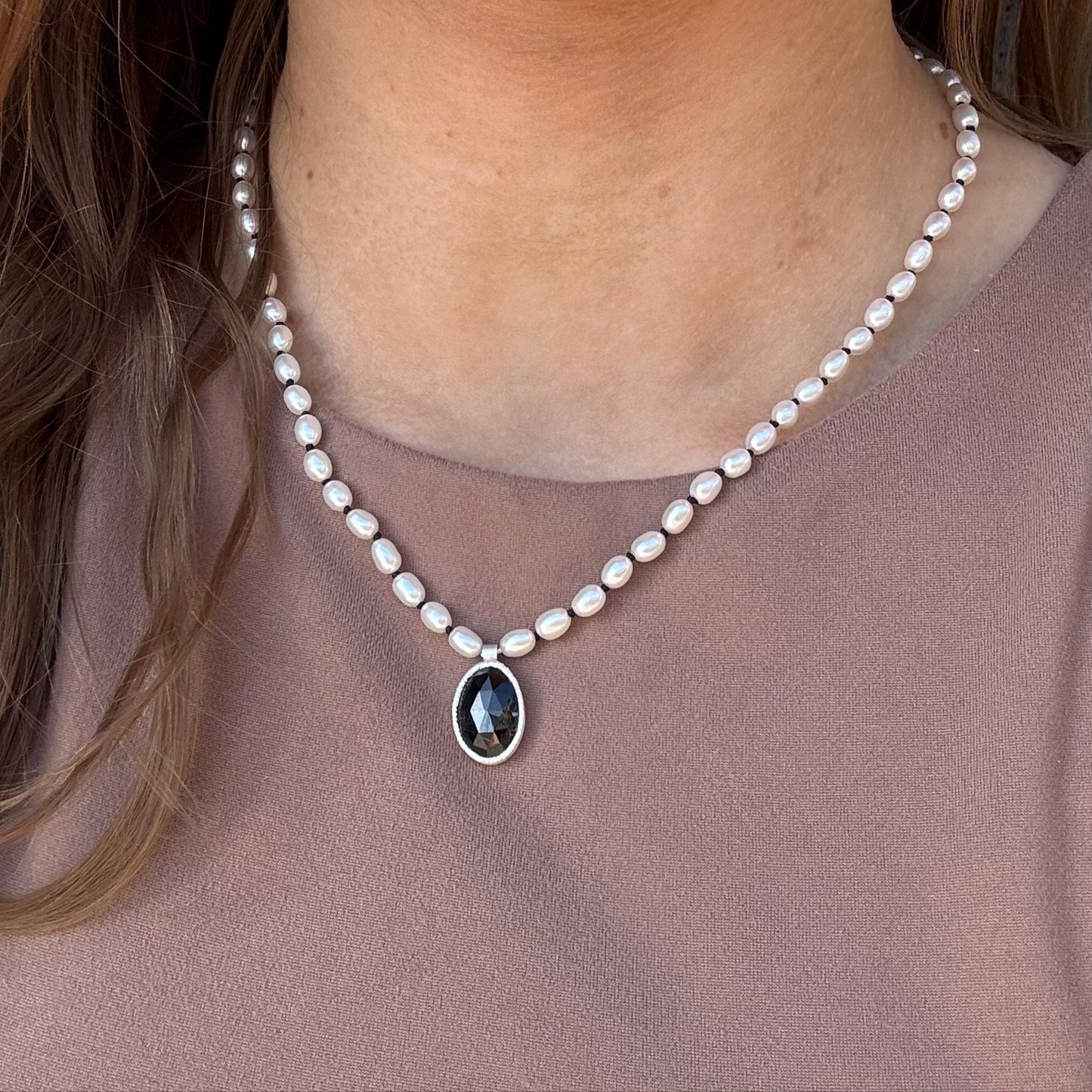Andrea Mueller, Pearl and Black Spinel Necklace