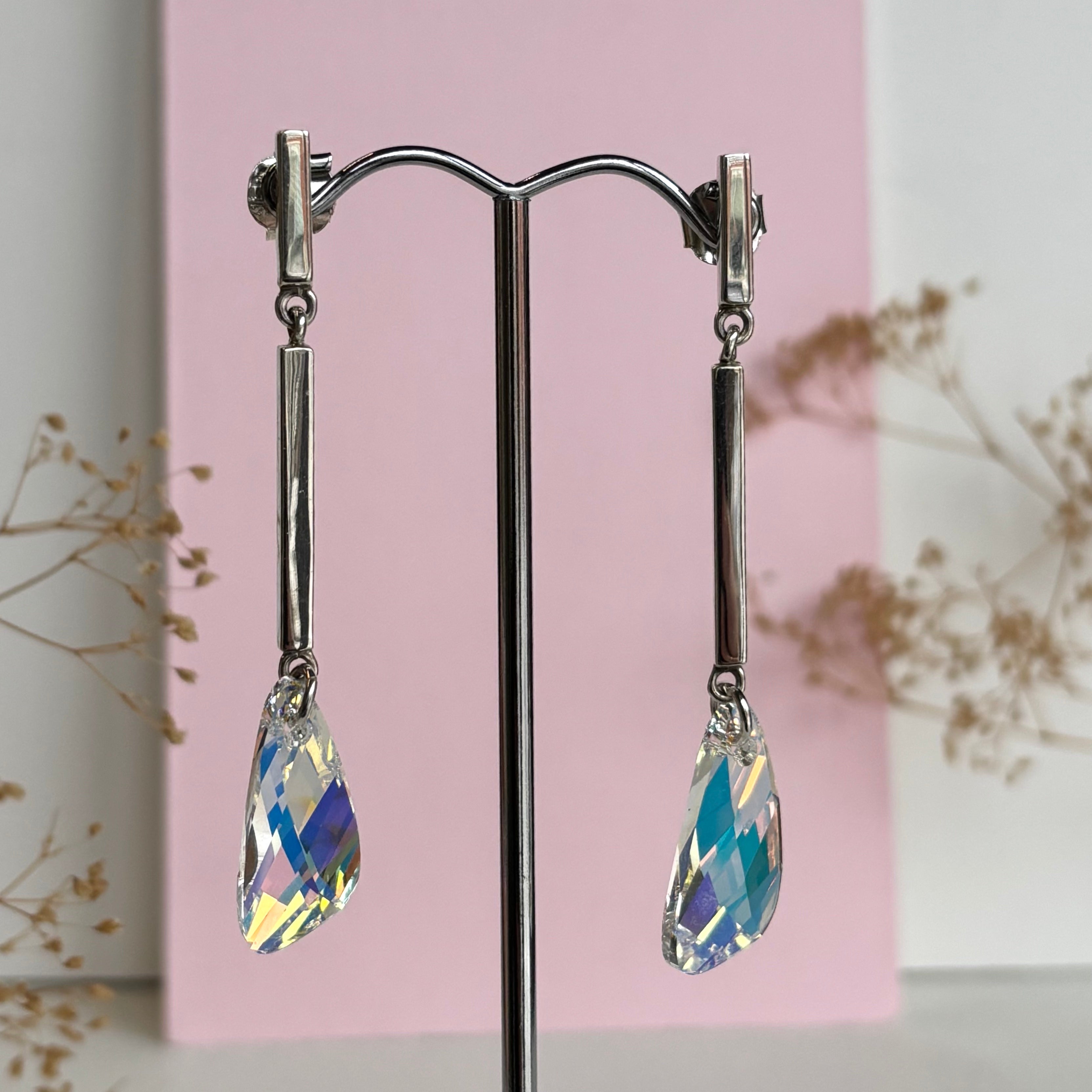 Alexandra Temple, Rectangular Swarovski Wings Earrings