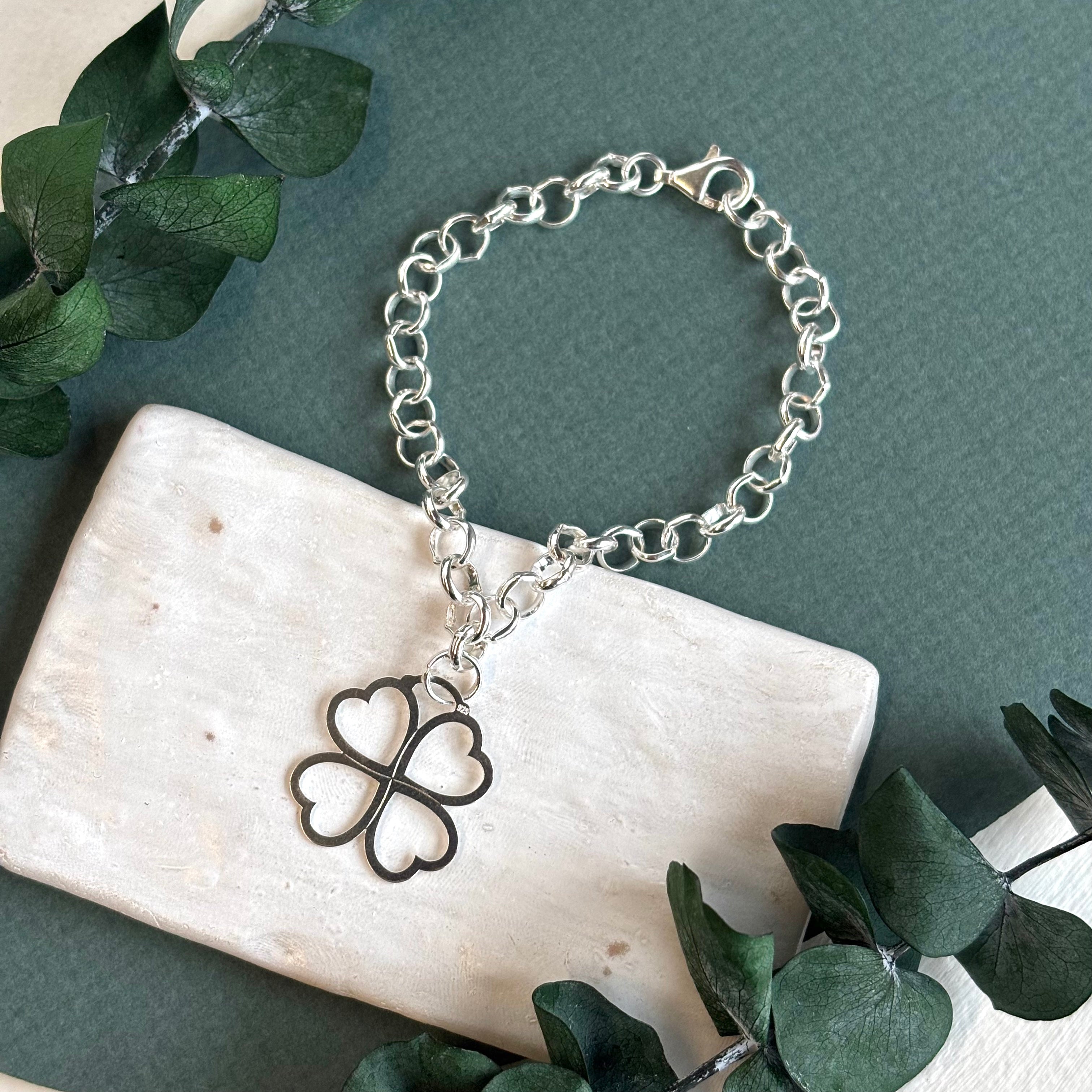 Alexandra Temple, Silver Four-Leaf Clover Bracelet