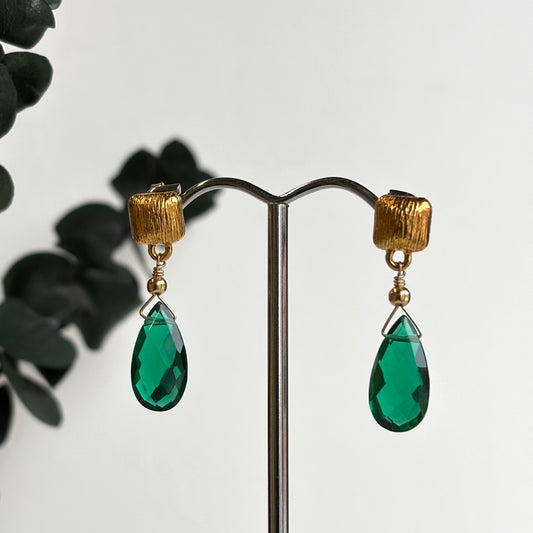 Kathryn Rebecca, Green Quartz Drop Earrings