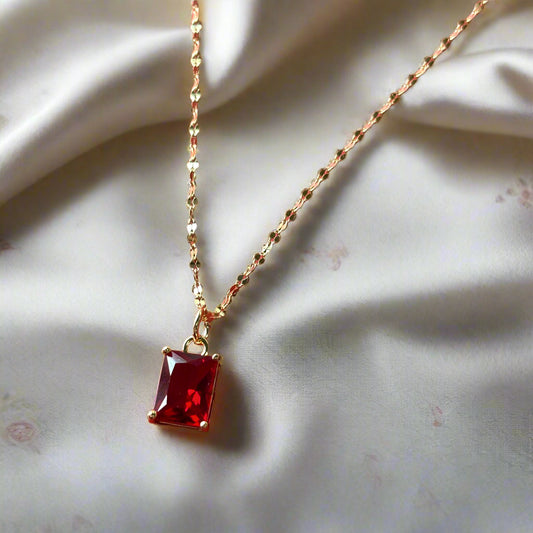 Hailey Jane, Red Crystal Necklace