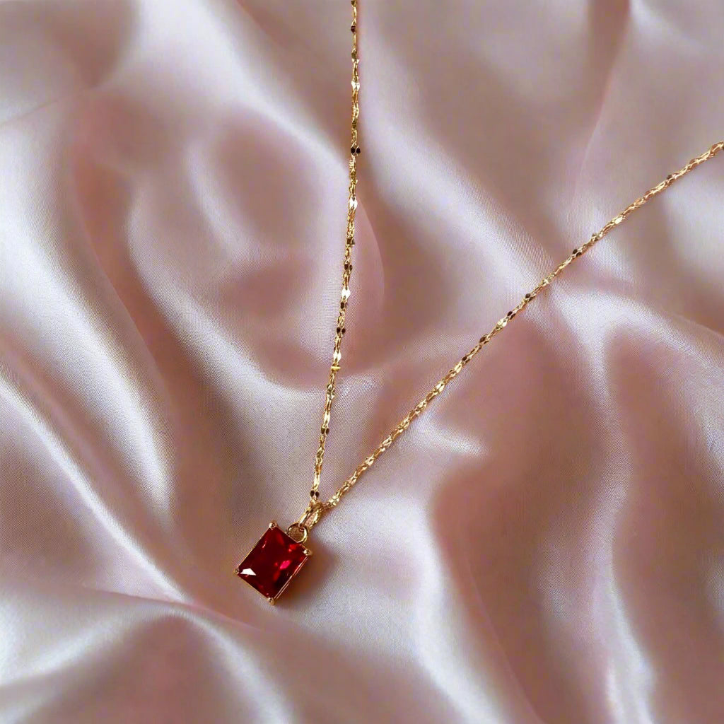 Hailey Jane, Red Crystal Necklace