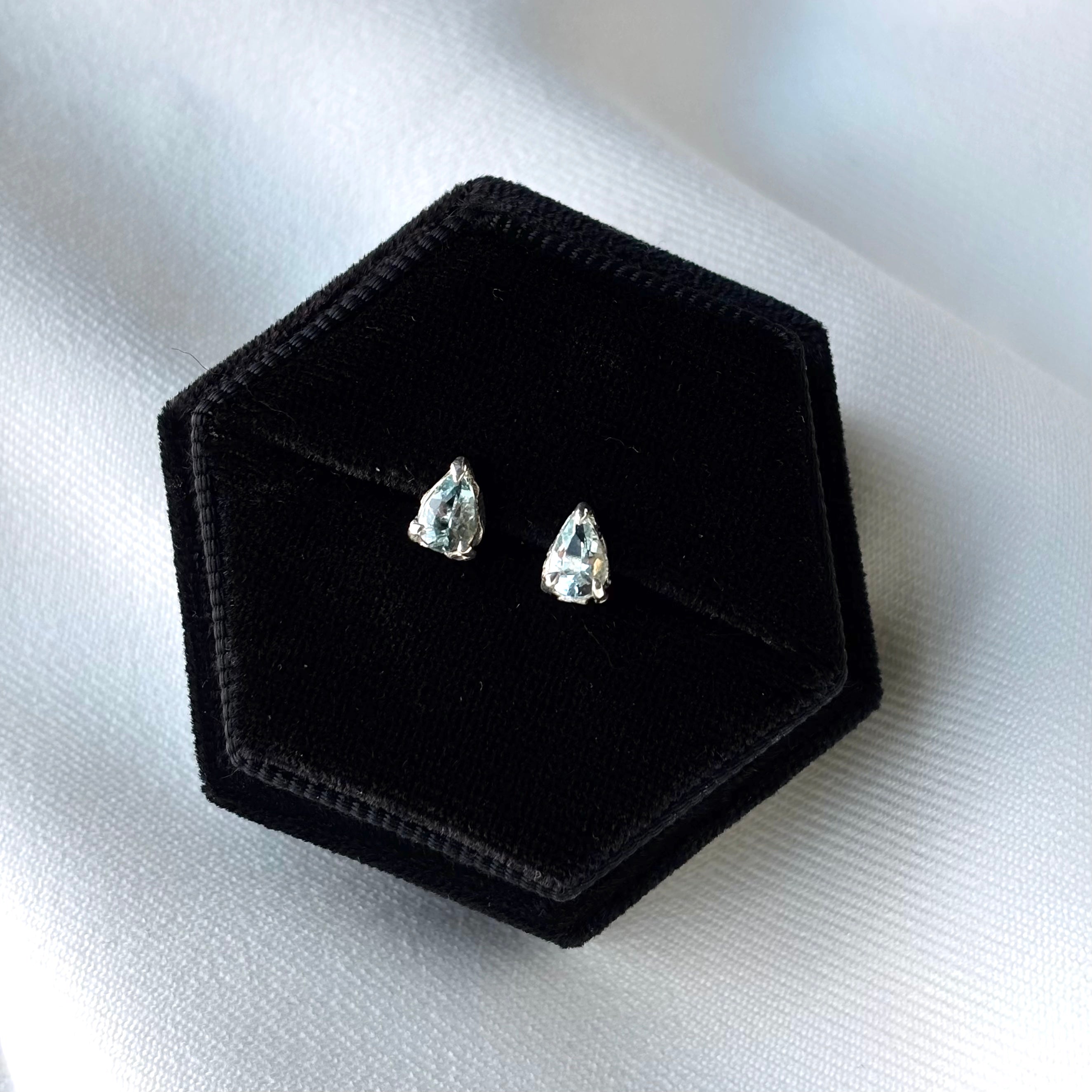 RYHN, Aquamarine Tear Studs-4