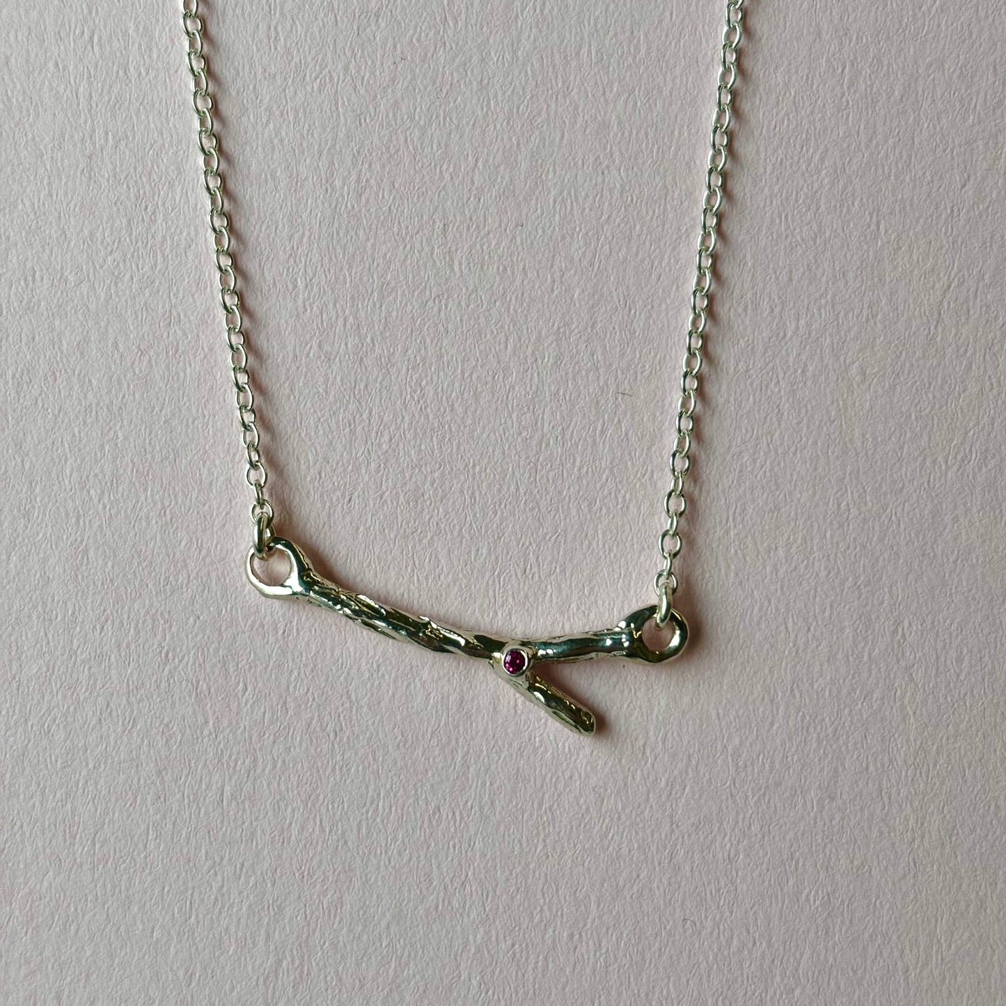 Kathryn Rebecca, Delicate Branch Necklace with Ruby