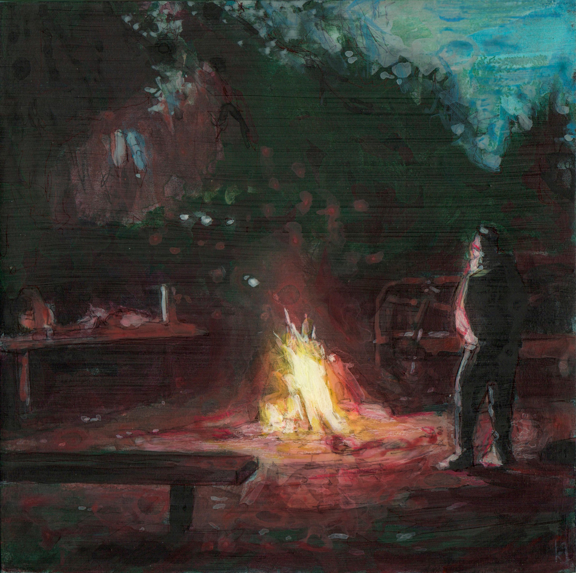 ACQUIRED | Kelly Grace, Study for "Campfire"
