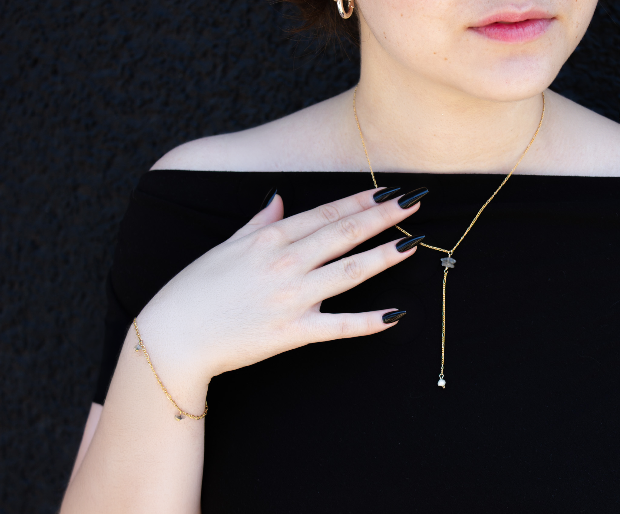 Hailey Jane, Labradorite Lariat Necklace