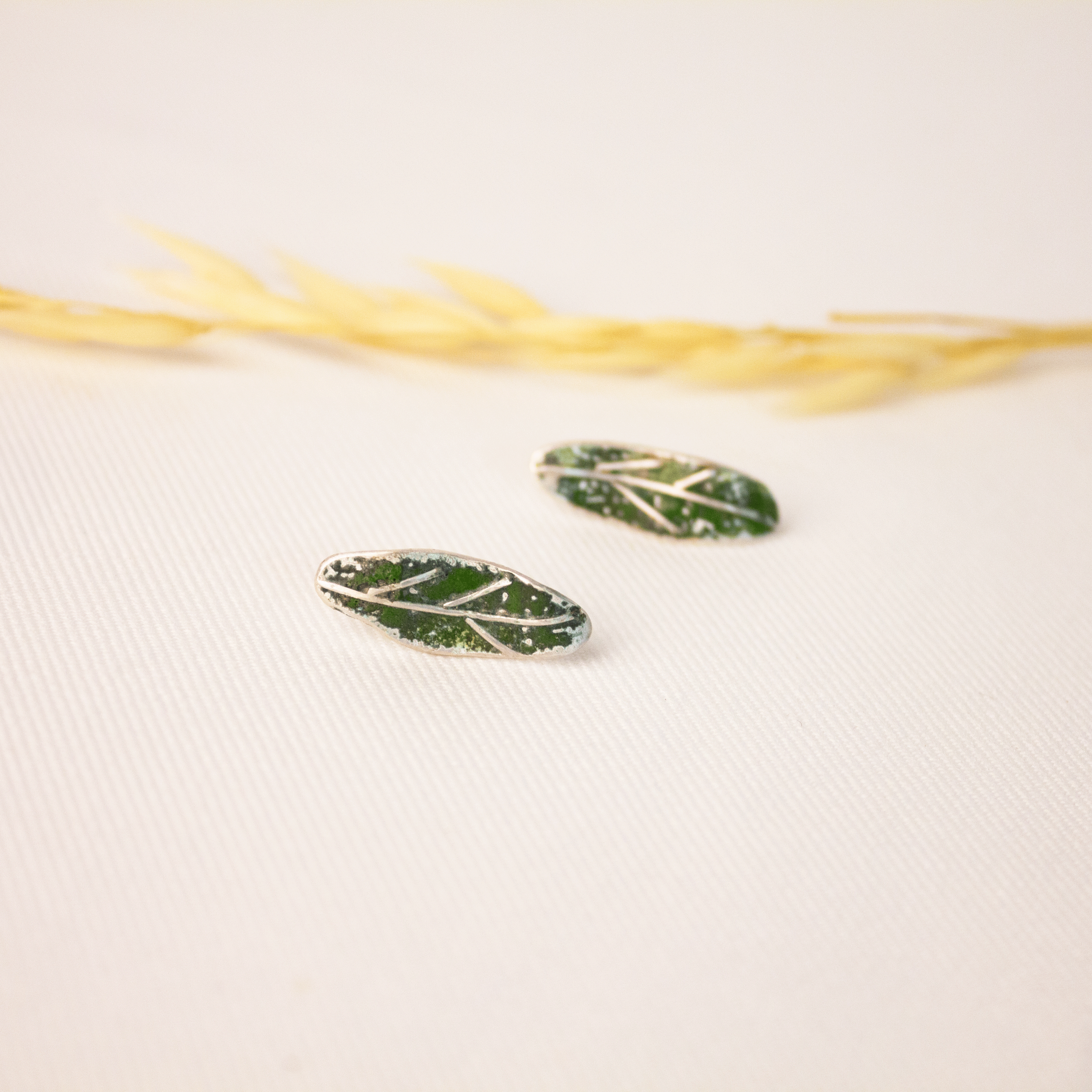 Galili Ellis, Enamel Leaf Earrings
