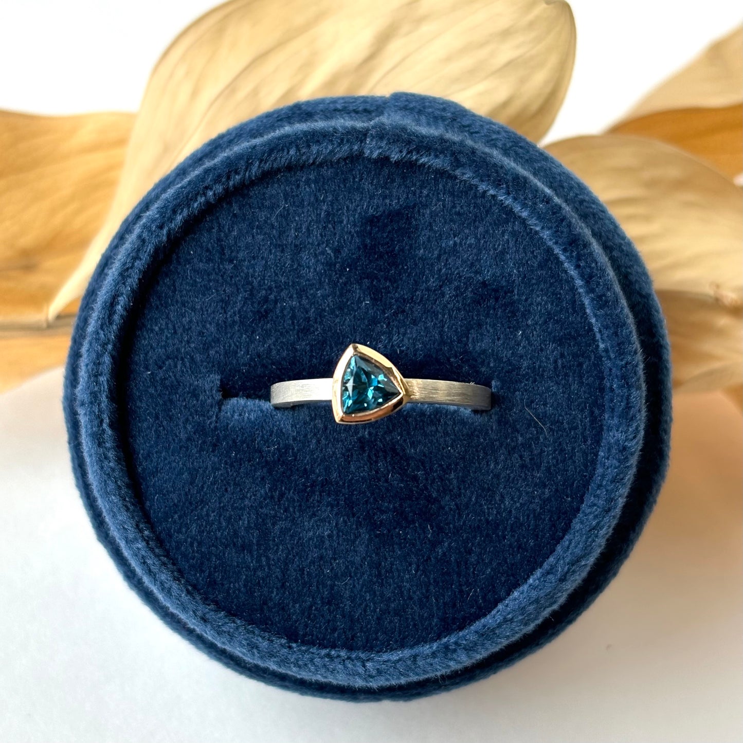 Andrea Mueller, London Blue Topaz Trillion Cut Ring