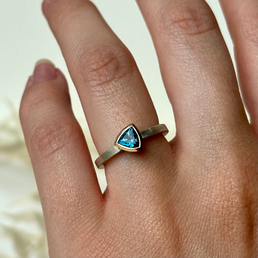 Andrea Mueller, London Blue Topaz Trillion Cut Ring