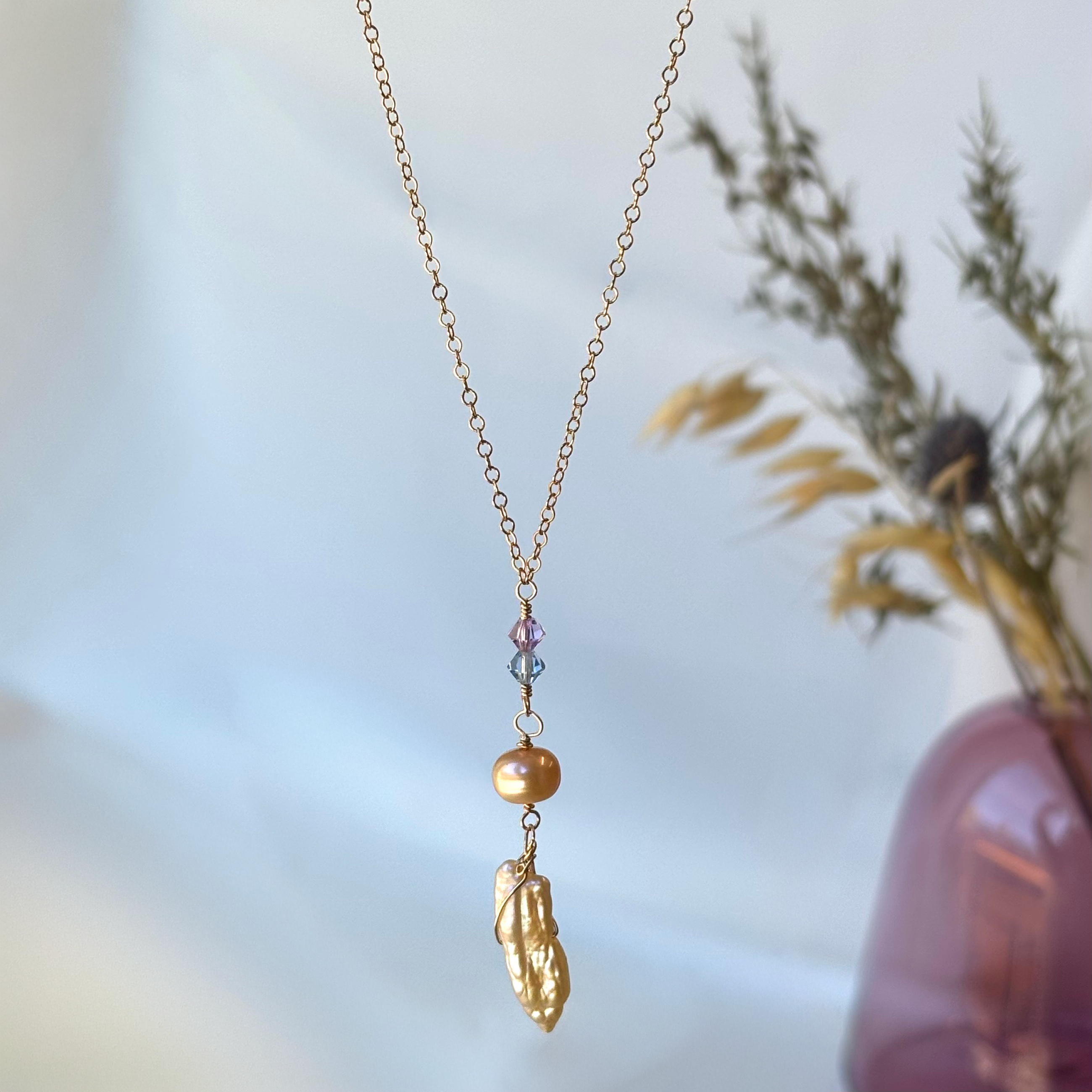 Hailey Jane, Baroque Pearl Drop Necklace