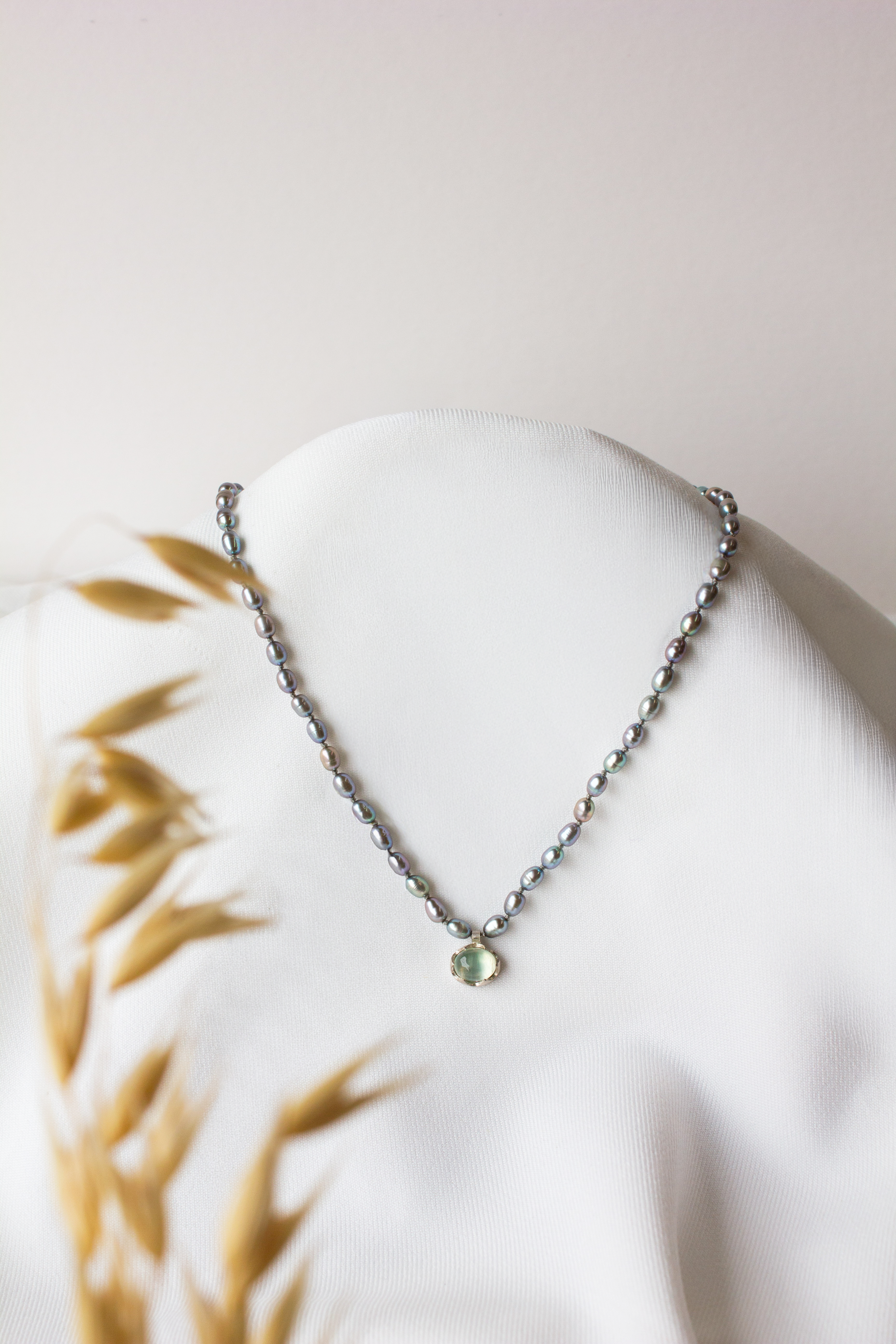 Andrea Mueller, Pearl and Prehnite Necklace-2