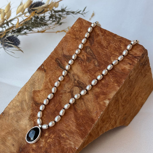 Andrea Mueller, Pearl and Black Spinel Necklace