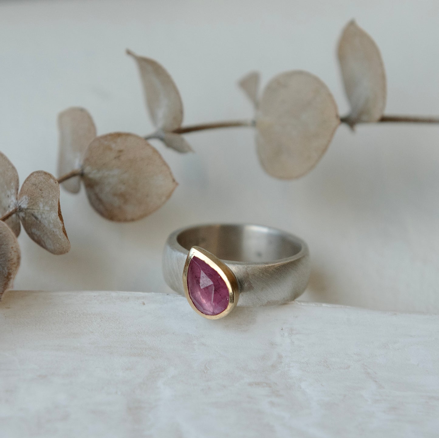 Andrea Mueller, Pink Sapphire Teardrop Ring