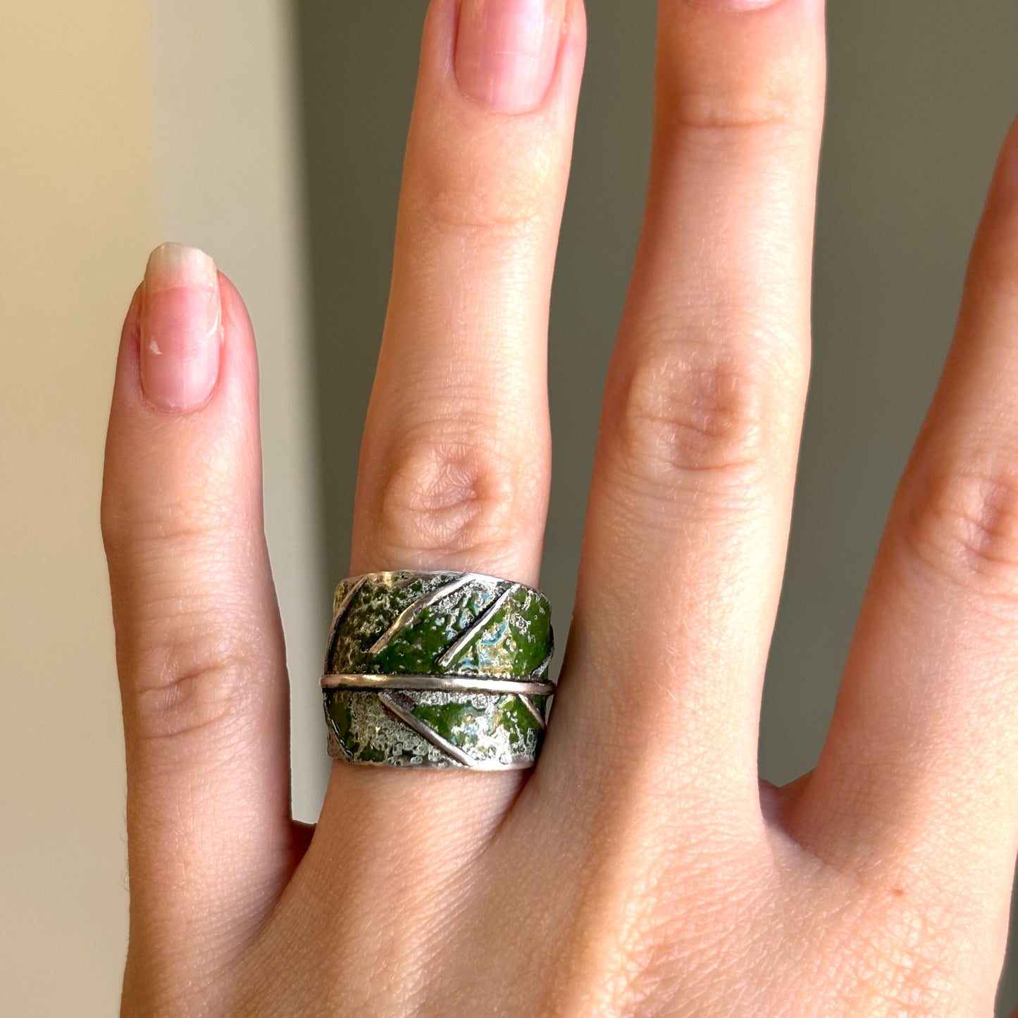 Galili Ellis, Green Sage Leaf Ring