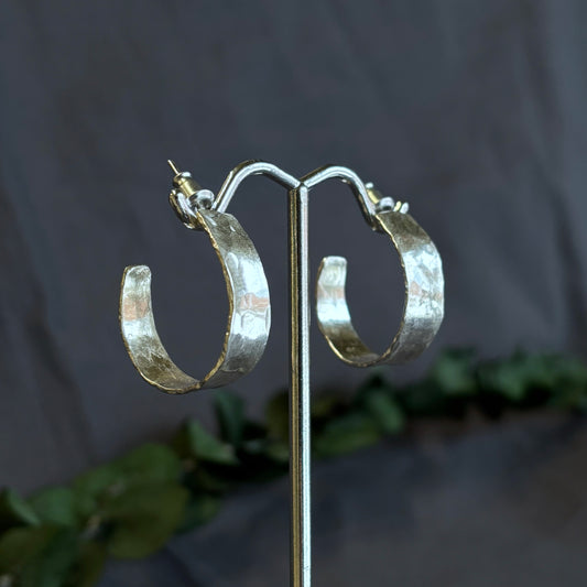 Galili Ellis, Small Hammered Silver Hoops