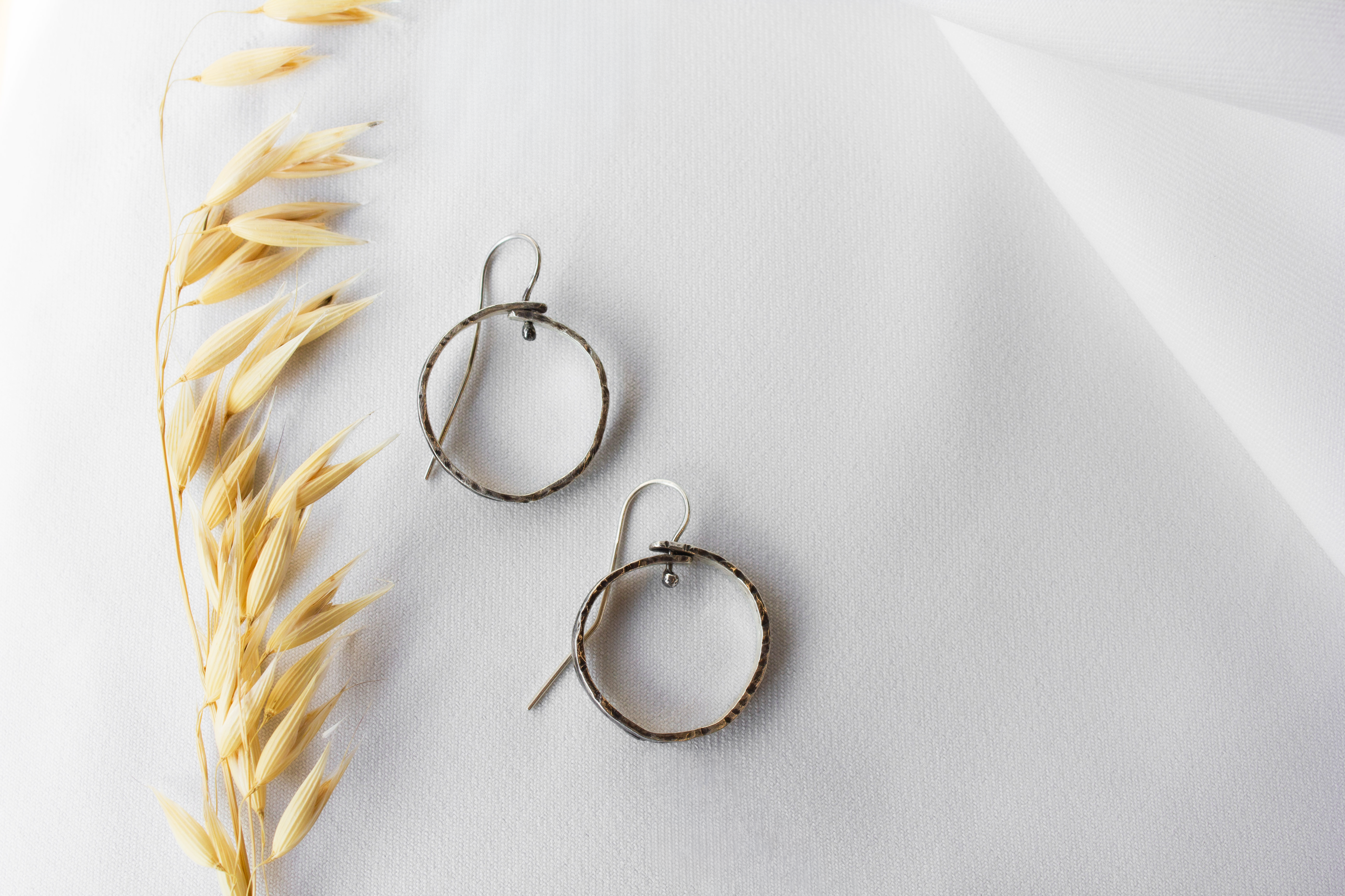 Galili Ellis, Small Silver Circle Dangle Earrings-3