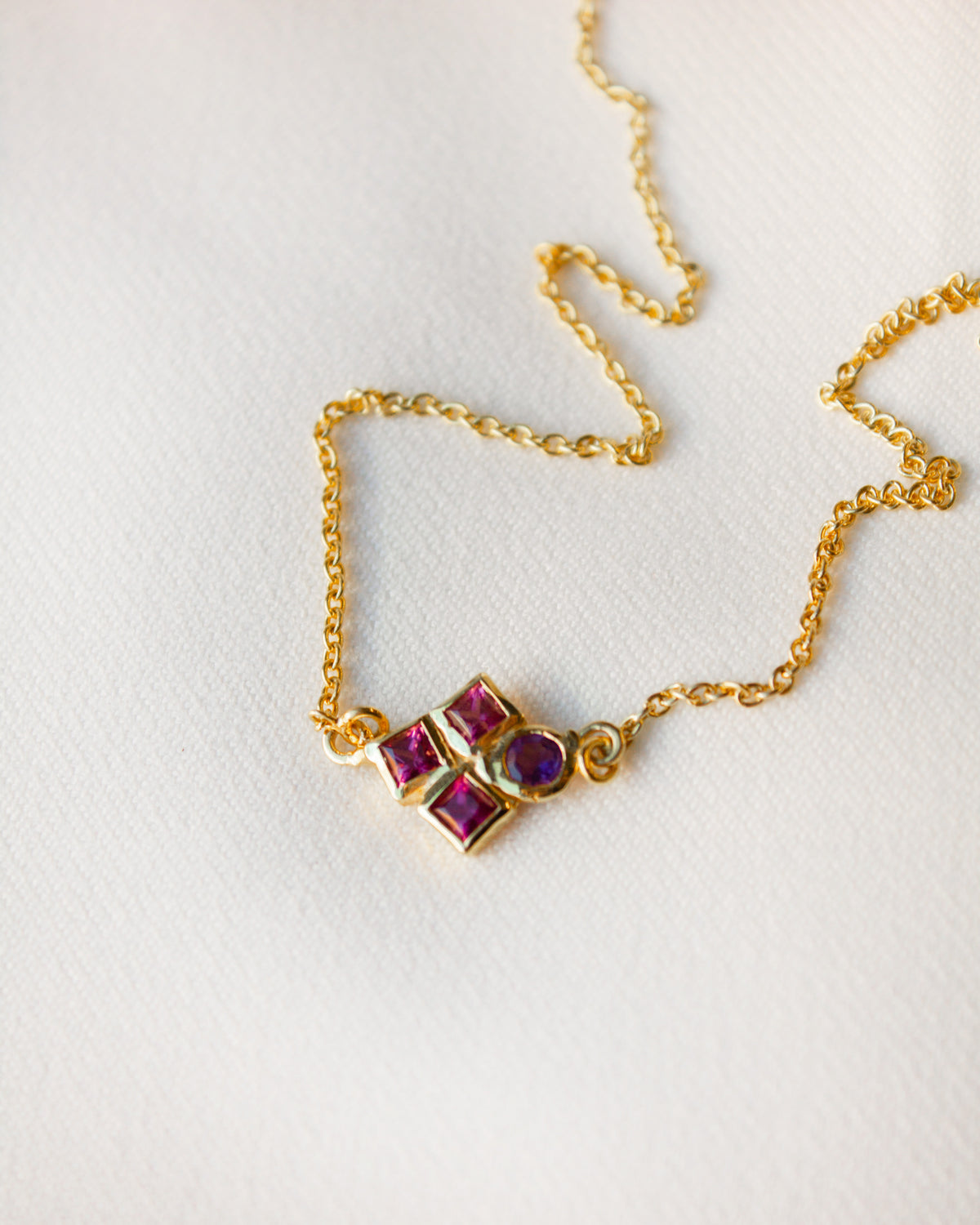 Out Designs, Gold Garnet Necklace-1