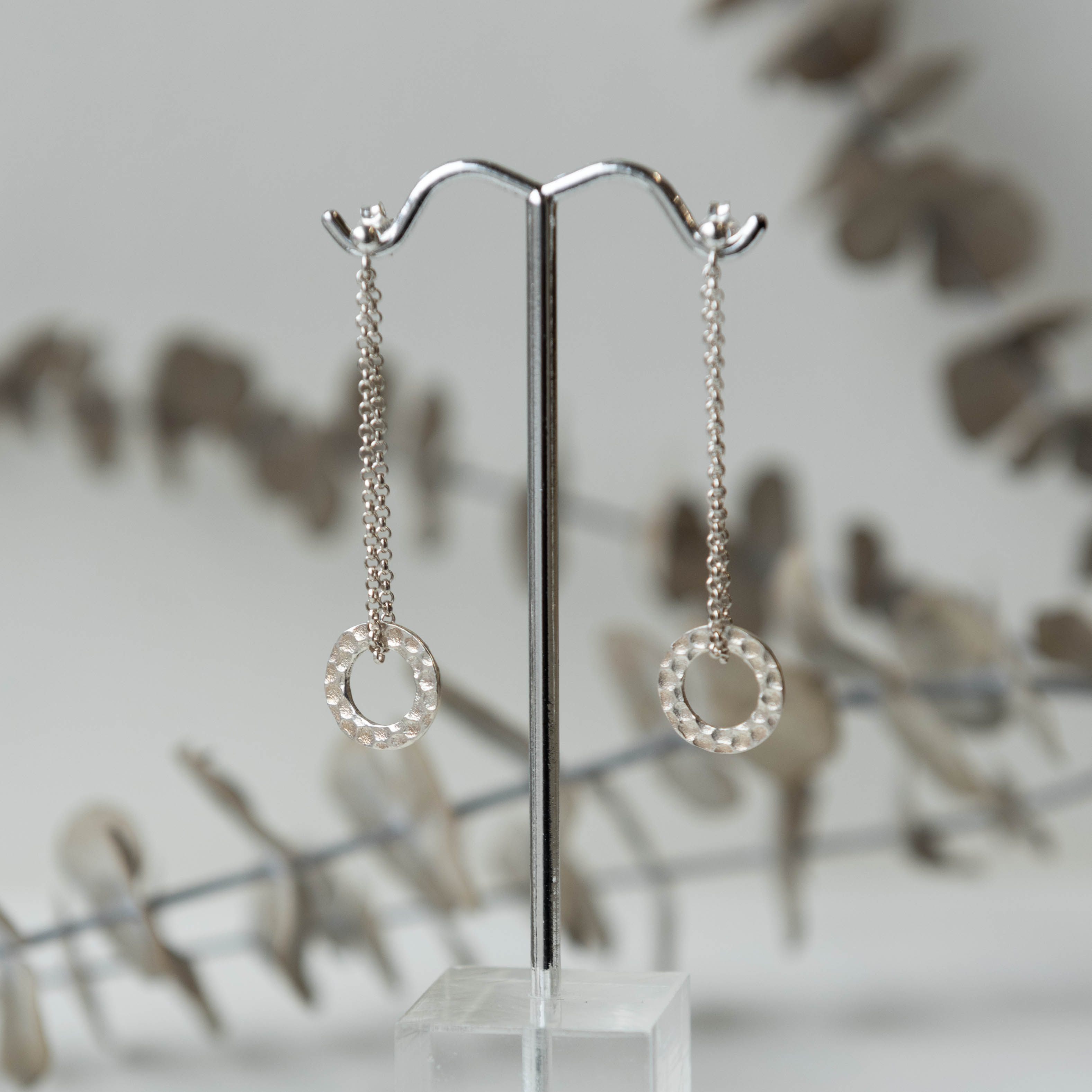 Brenda Wong, Hammered Circle Chain Earrings