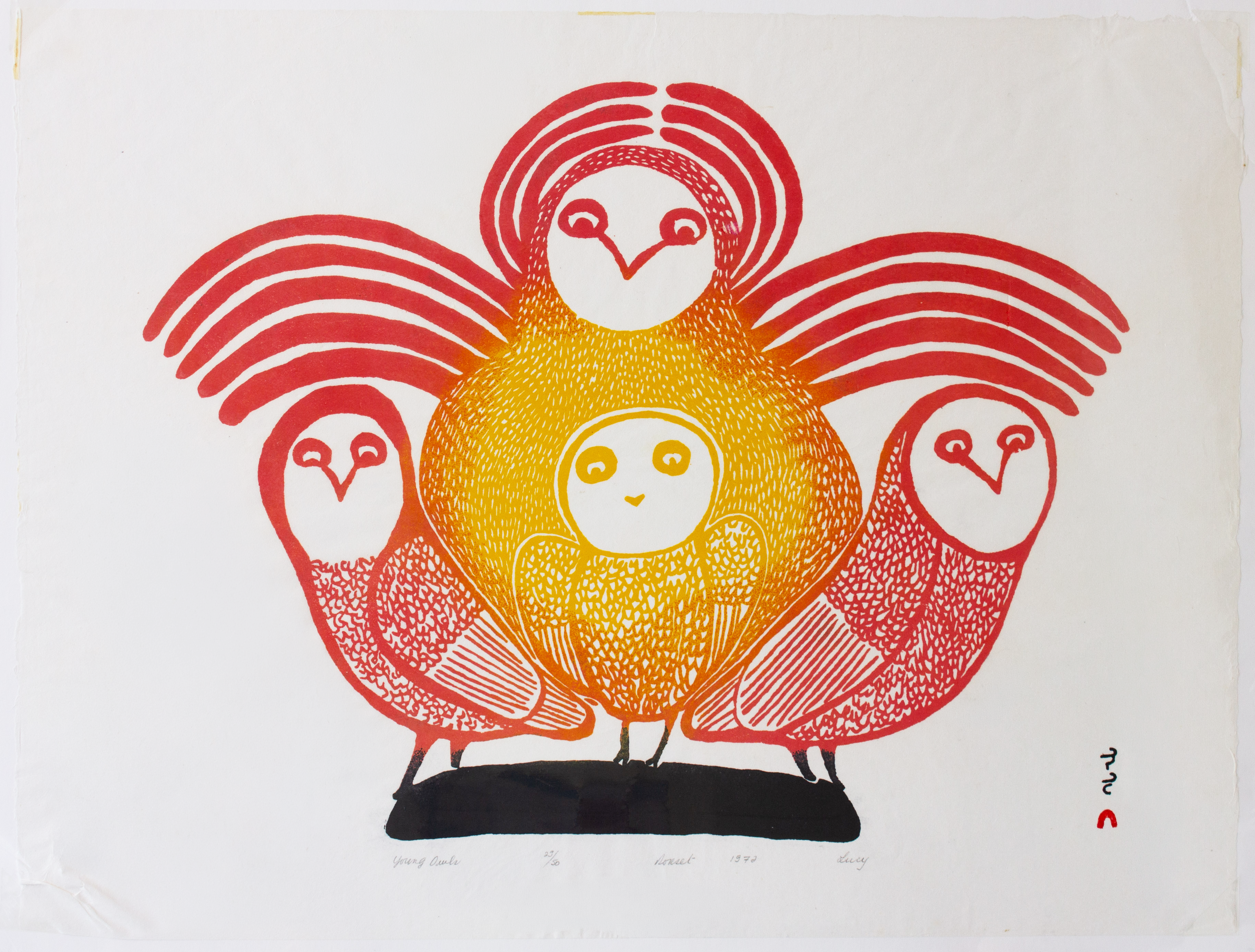Young Owls, Lucy Qinnuayuak (Inuit, Kinngait)-2