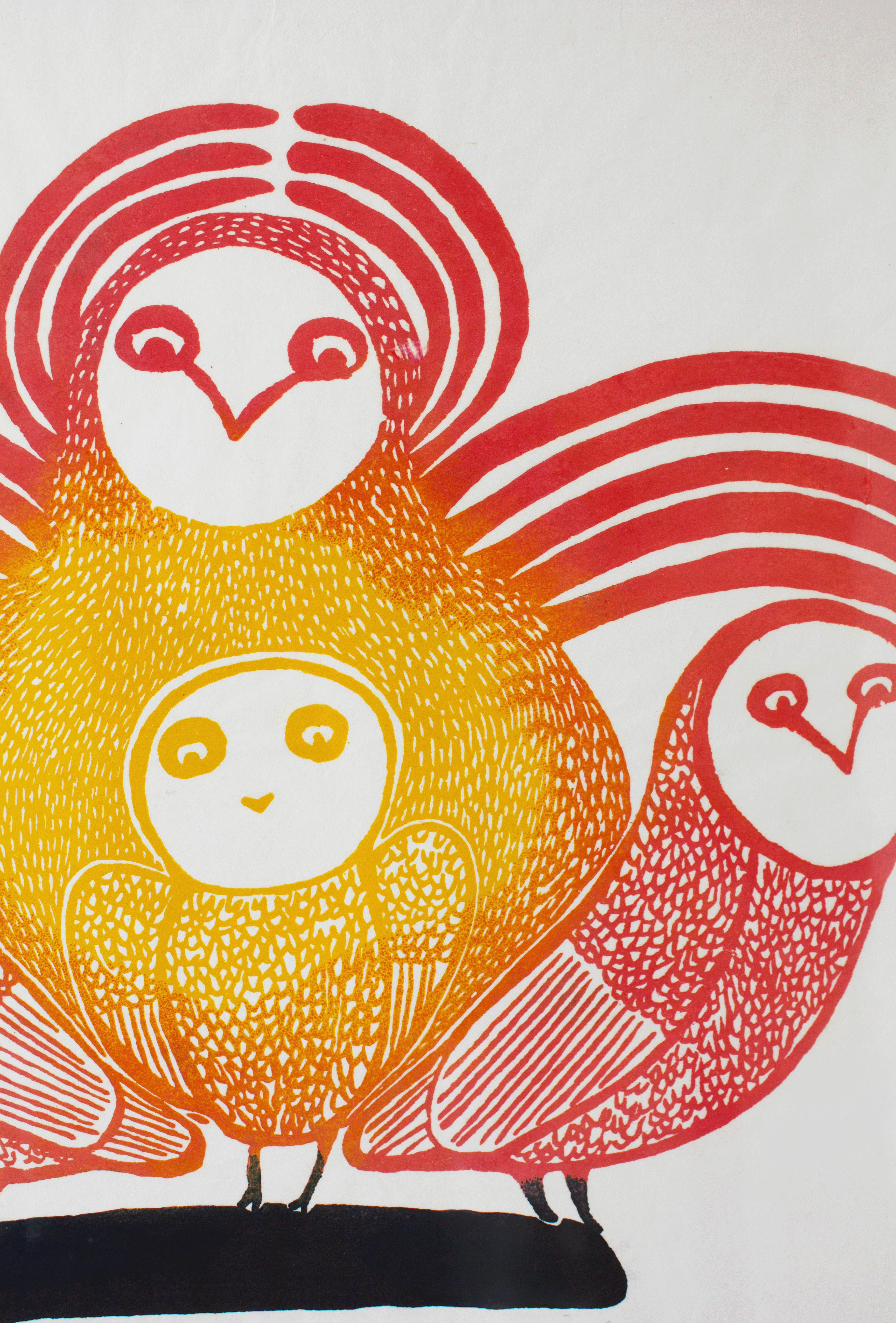 Young Owls, Lucy Qinnuayuak (Inuit, Kinngait)-1