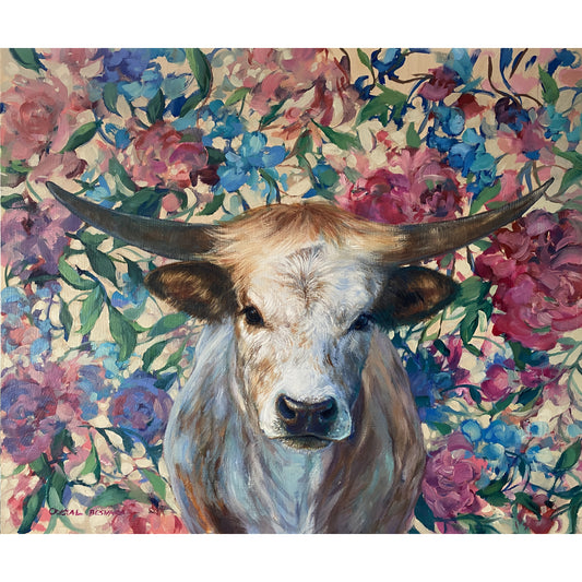 Crystal Beshara, Young Bull With Flowers