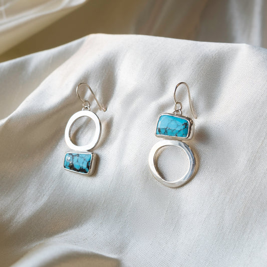 Galili Ellis, Asymmetrical Turquoise Closed Shapes Dangles